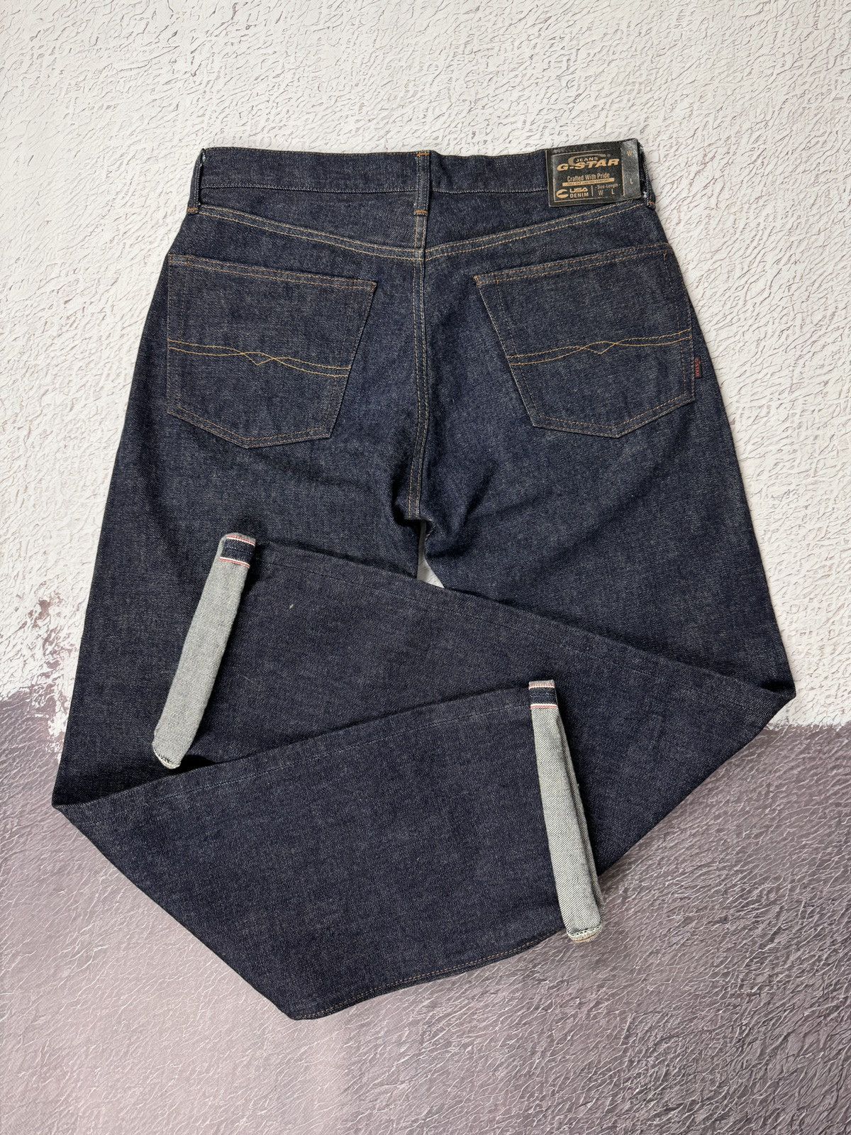 image of G Star Raw x Gstar G-Star Raw Us First Usa Denim Indigo Blue Selvedge Denim, Men's (Size 34)