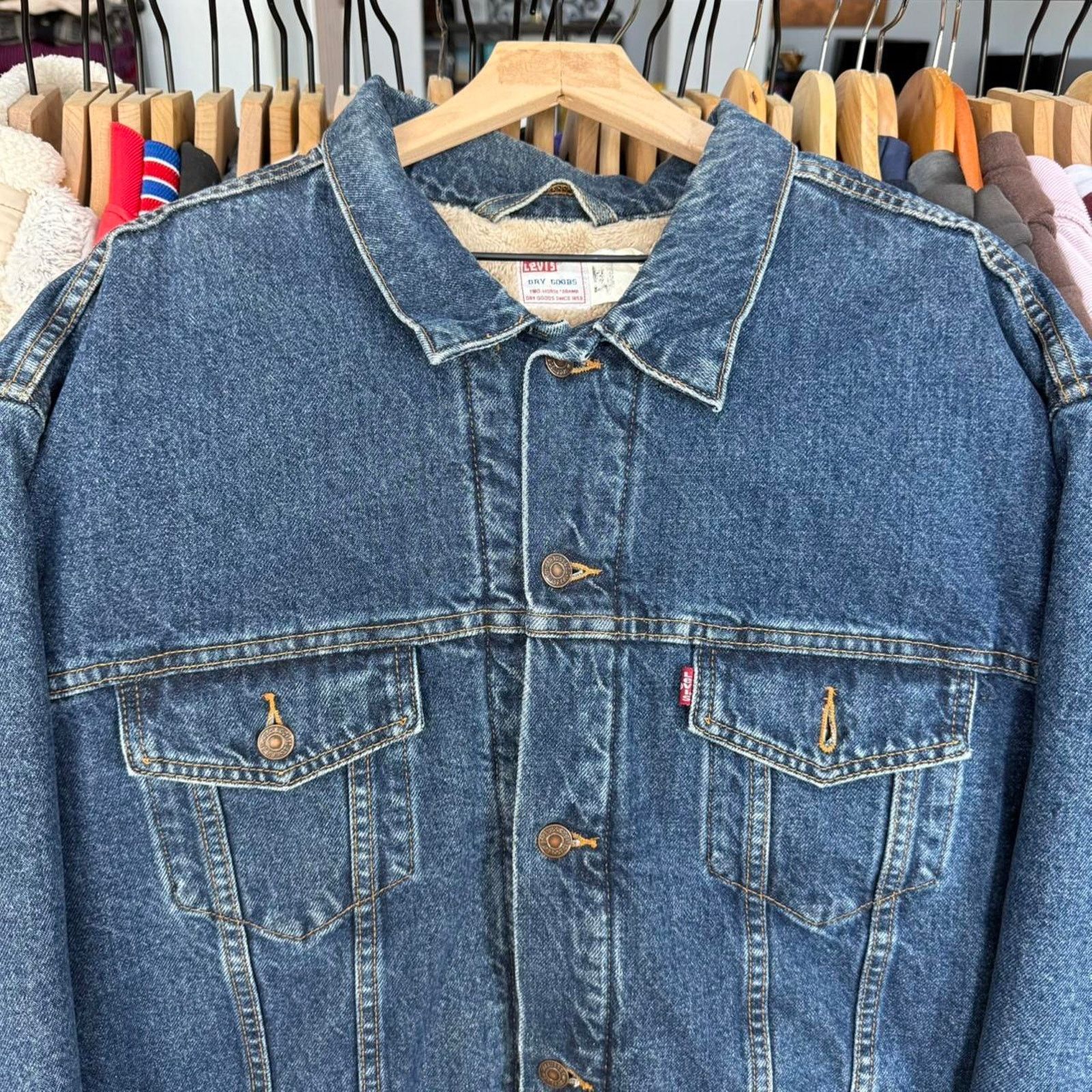 Levi's Vintage 90s Levis Dry Goods Sherpa Lined Denim Jacket Size US XXL / EU 58 / 5 - 2 Thumbnail