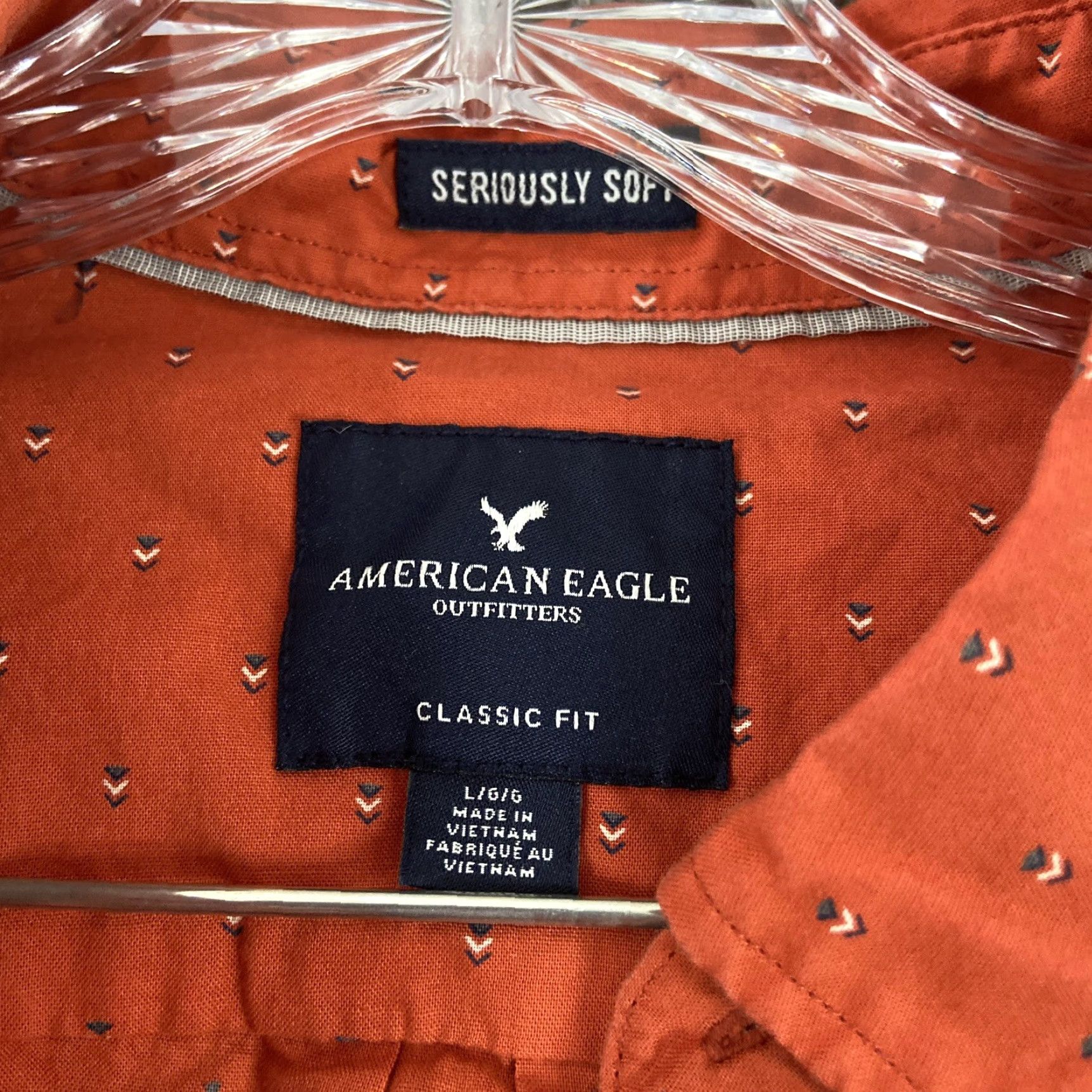 American Eagle Outfitters AMERICAN EAGLE OUTFITTERS Seriously Soft Button-Up Shirt L Multicolor Long Sleeve Mens Size US L / EU 52-54 / 3 - 6 Thumbnail