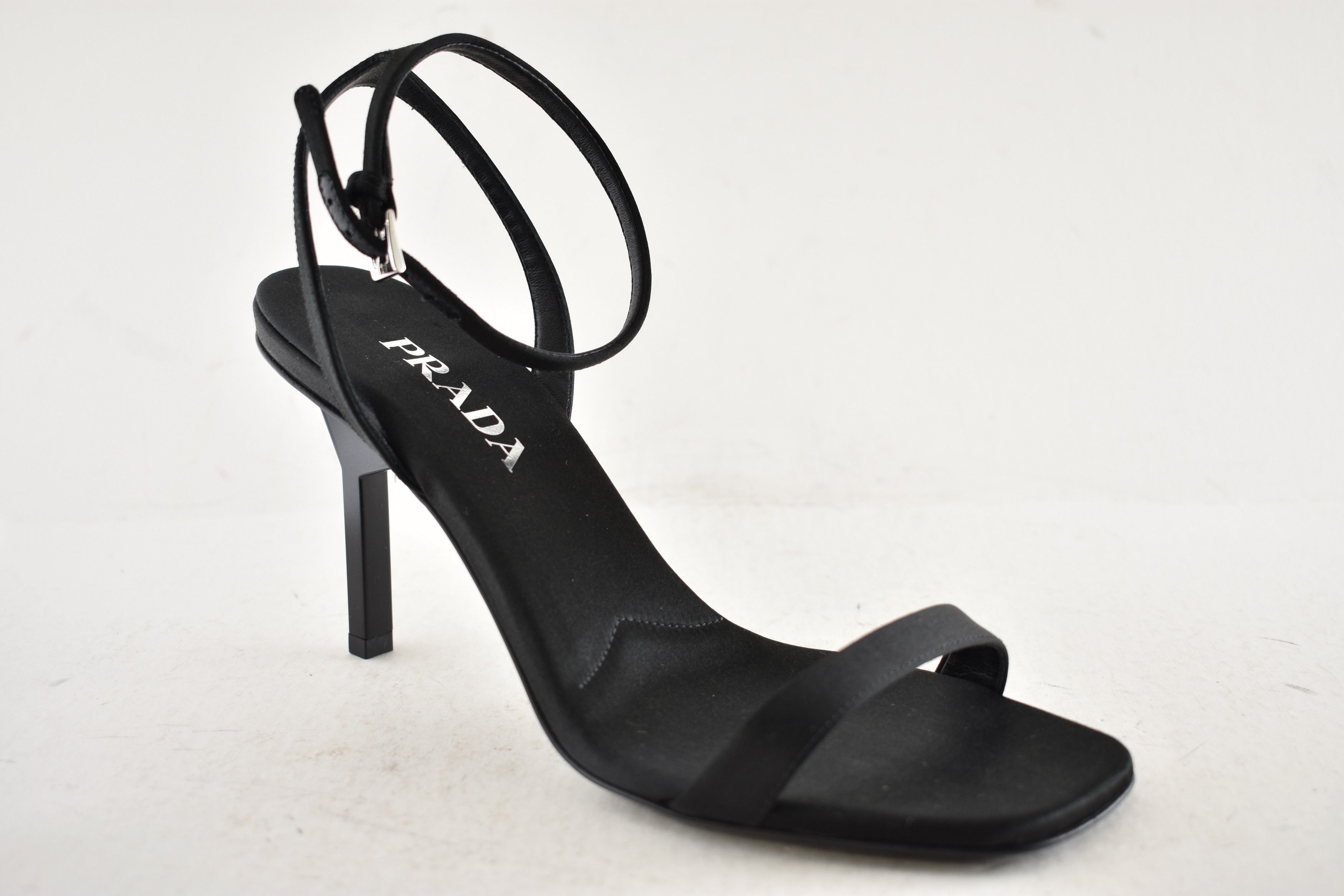 Prada Prada 85mm Satin Geometric Heel Ankle Strap Sandal Pump 39 Size US 9 / IT 39 - 6 Thumbnail