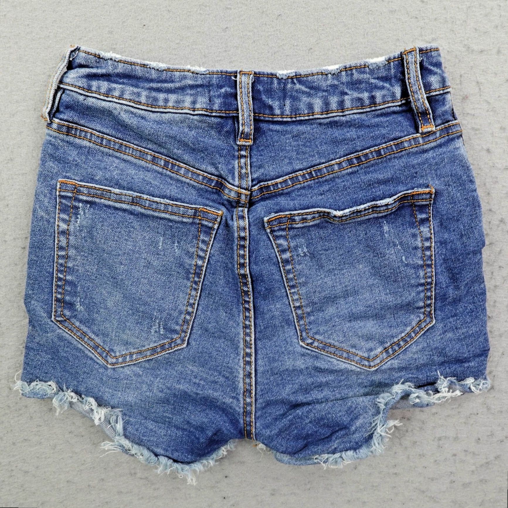 Vintage Free People Shorts Womens 24 Blue Denim Distressed Cutoff Button Fly We The Free Size 42" / US 20 - 3 Thumbnail