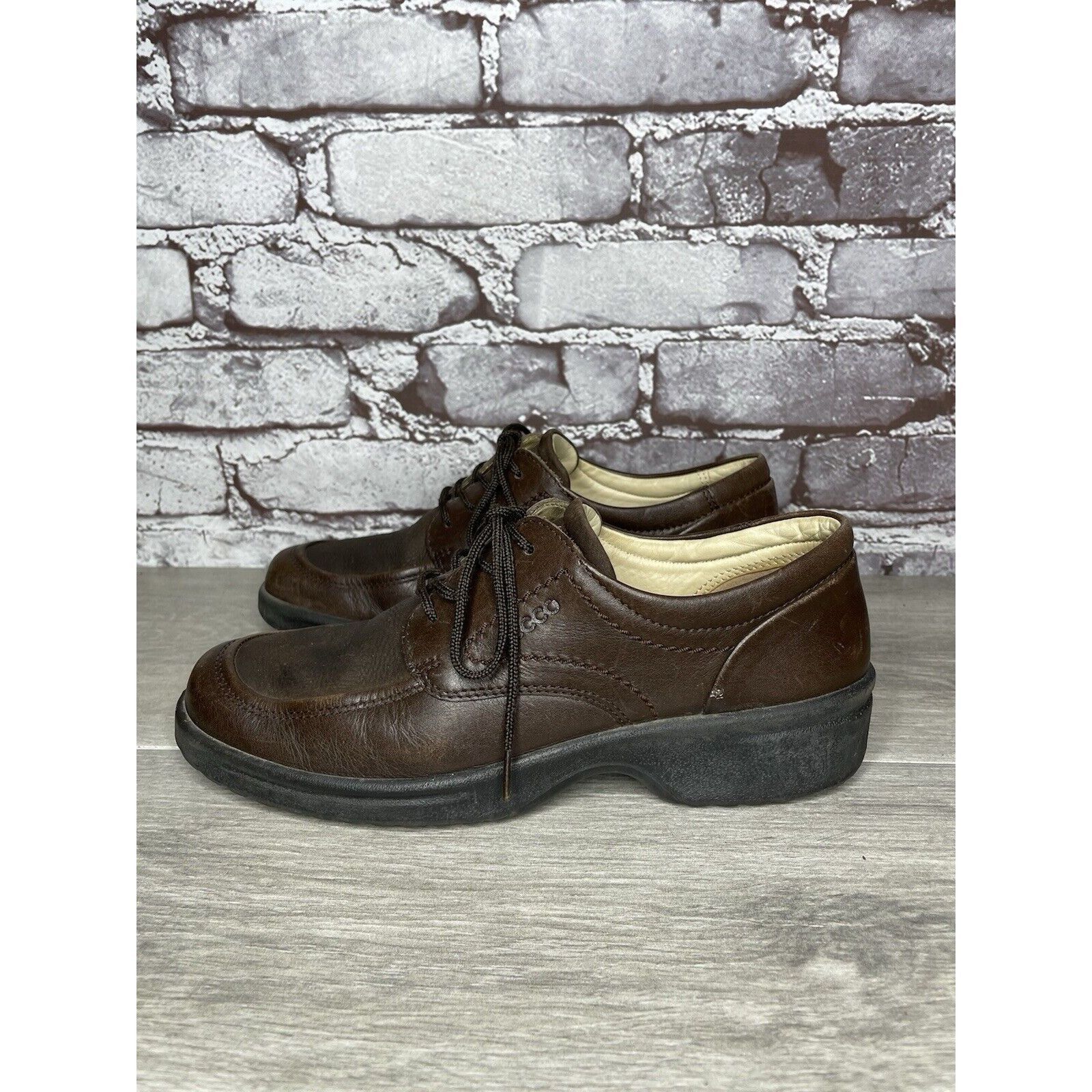 Ecco Ecco Choice Brown Suede Leather Comfort Lace Up Shoes Women’ Size US 7.5 / IT 37.5 - 16 Thumbnail