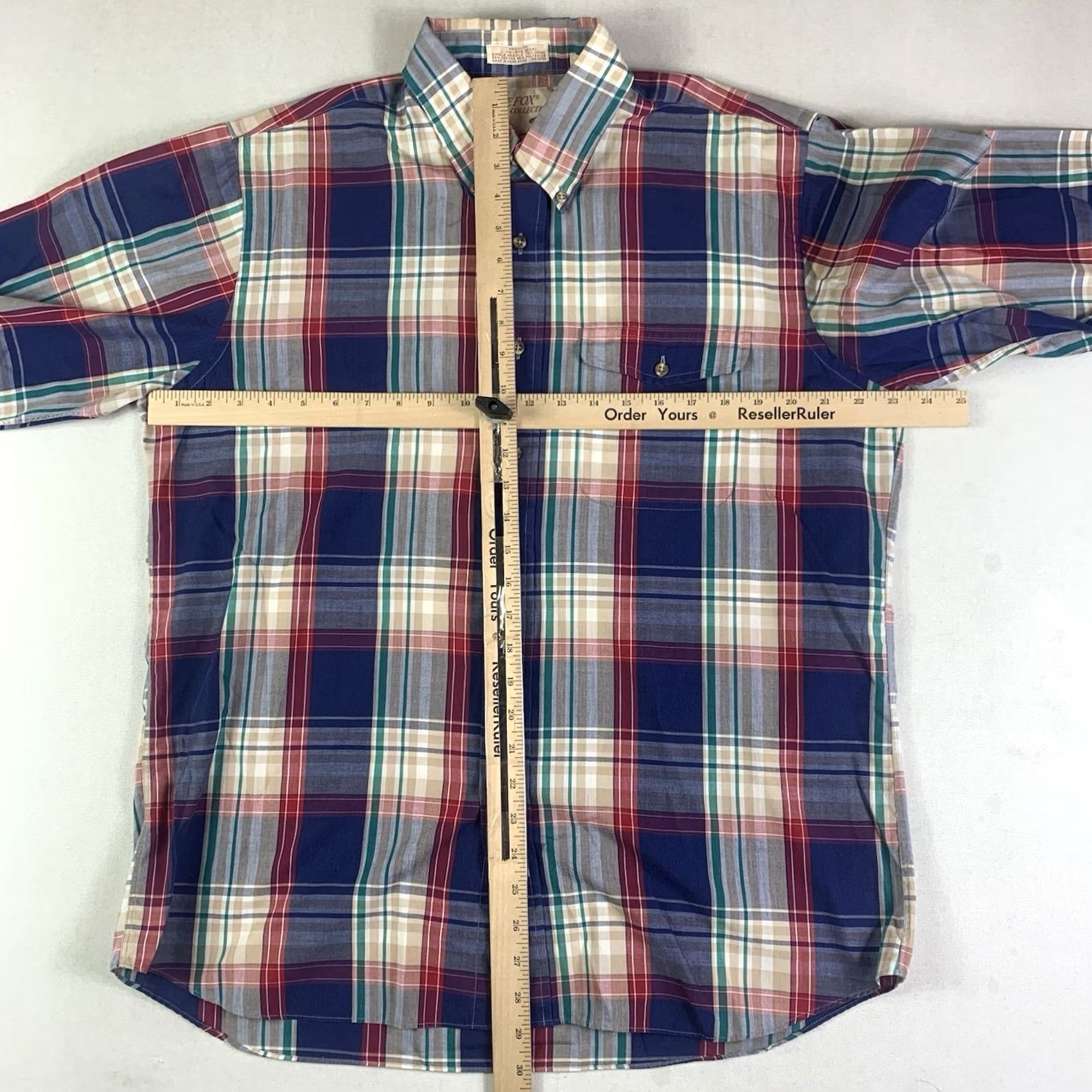 Vintage VINTAGE The Fox Collection Preppy Plaid Button-Front Shirt L Mens 1980s Multi Plaid Oxford Short Sleeve Size US L / EU 52-54 / 3 - 4 Thumbnail
