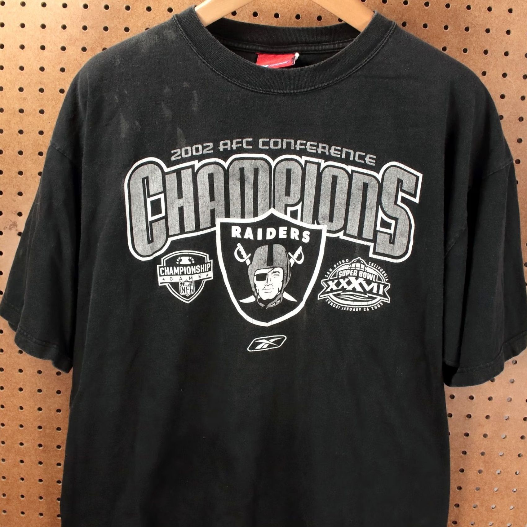 Reebok VINTAGE Reebok 2002 Oakland Raiders AFC champions Shirt XL Men's football 00s y2k Size US XL / EU 56 / 4 - 2 Thumbnail
