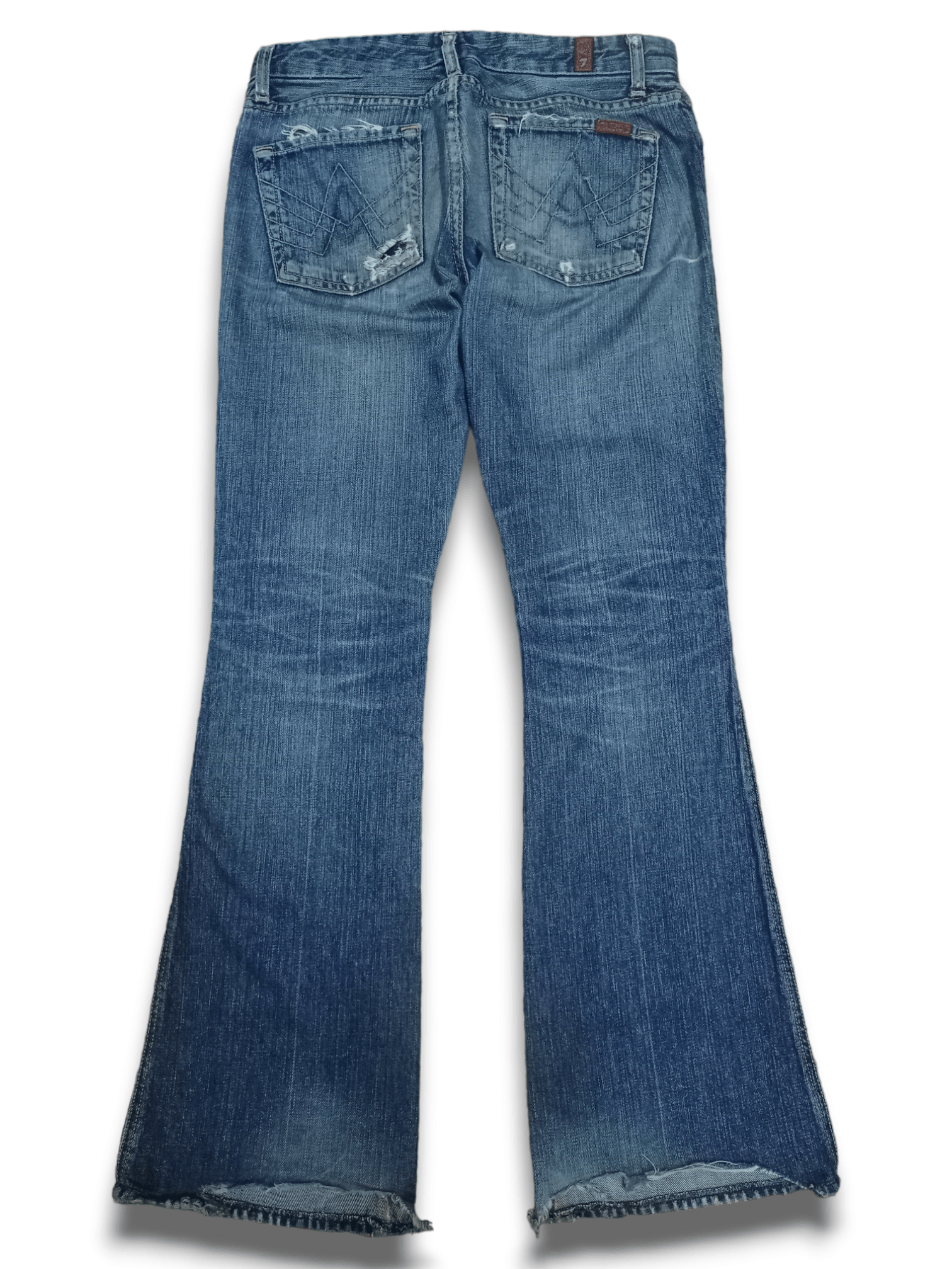 7 For All Mankind Vintage 7 For All Mankind Bell Bottom Distressed Flare Jeans Size 31" - 2 Thumbnail
