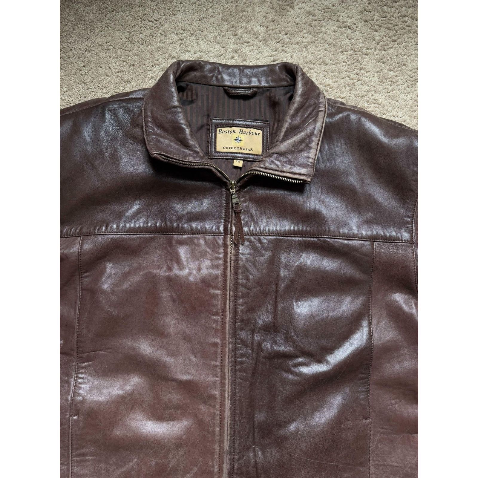 Other Boston Harbour Outdoor Genuine Leather Jacket Brown Mens XXL Size US XXL / EU 58 / 5 - 5 Thumbnail