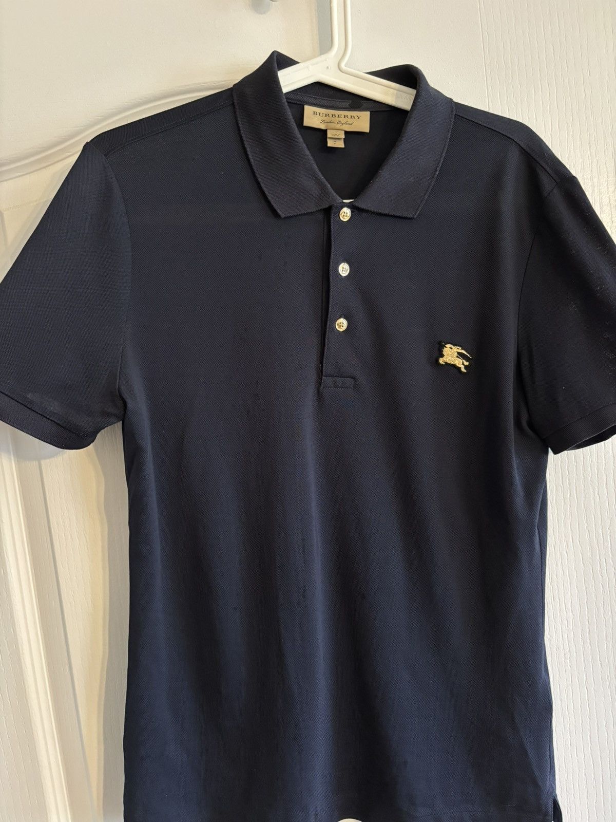 image of Burberry Royal Polo Shirt in Navy, Men's (Size Small)