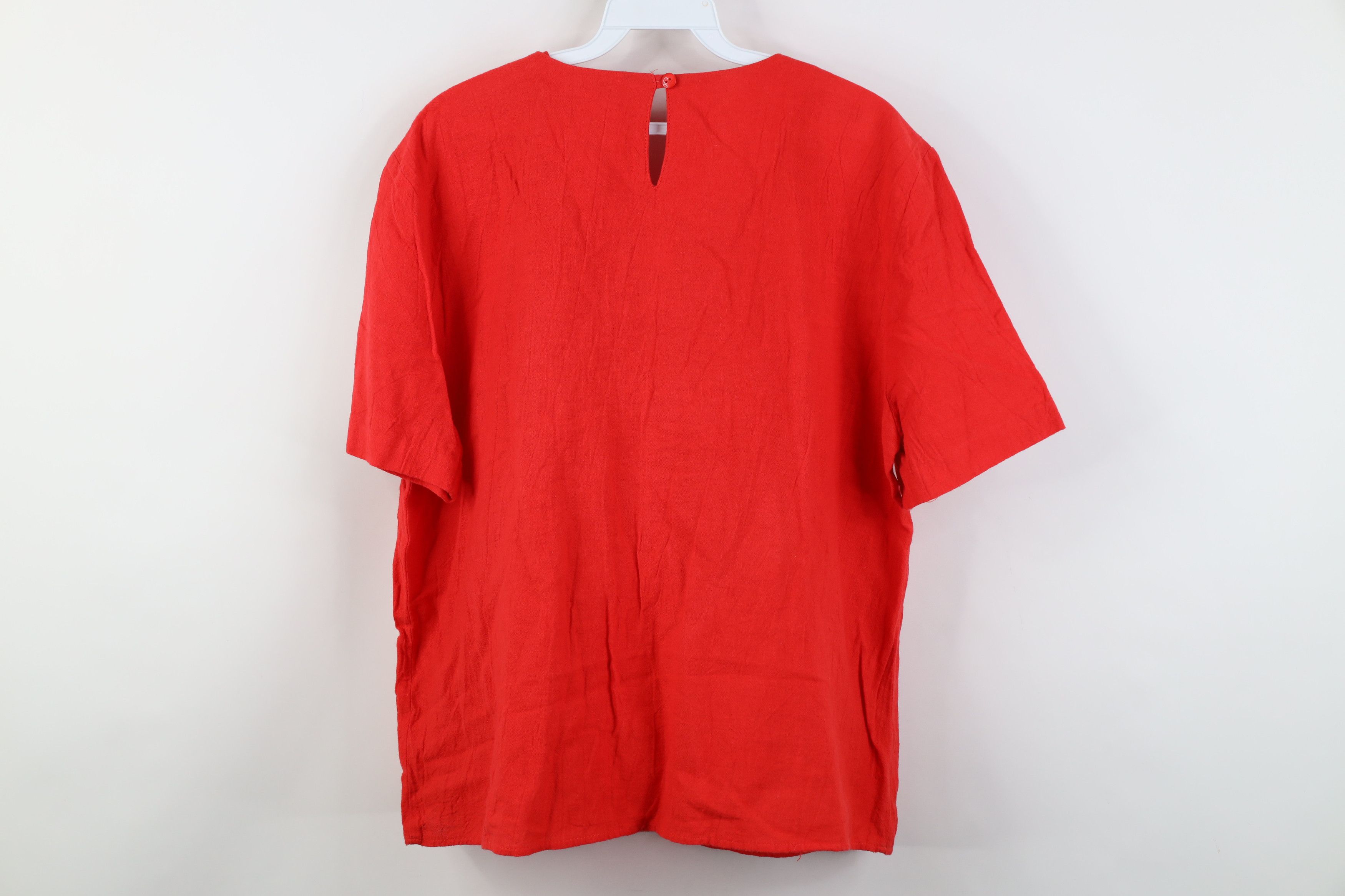 Vintage Vintage 90s Streetwear Cotton Abstract Sun Shirt Red USA Size L / US 10 / IT 46 - 12 Thumbnail
