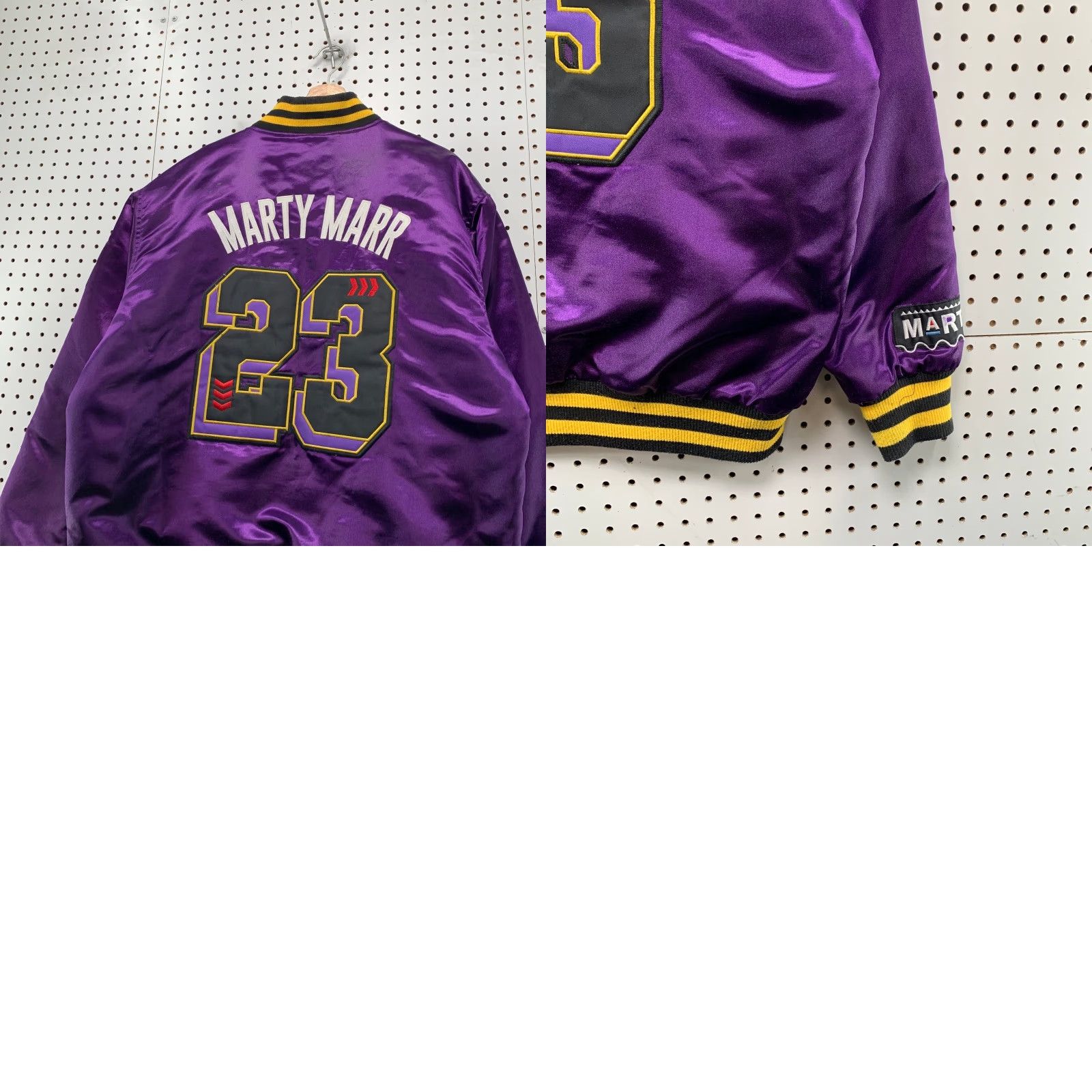 Vintage VINTAGE Headgear Classic Mens 2XL Martin Lawrence Satin Jacket Purple Bomber Jacket TV Sports Funny 90s Mens Size US XXL / EU 58 / 5 - 10 Thumbnail