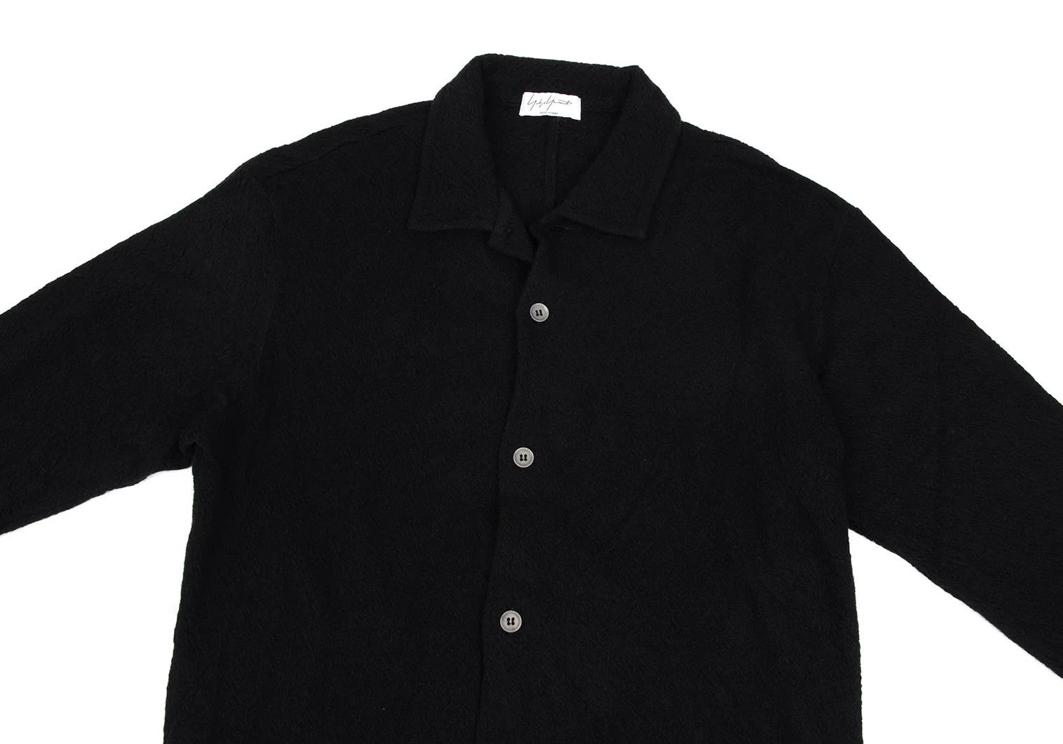 Yohji Yamamoto Yohji Yamamoto Wool Dyed Knit Shirt Black Size US M / EU 48-50 / 2 - 2 Thumbnail