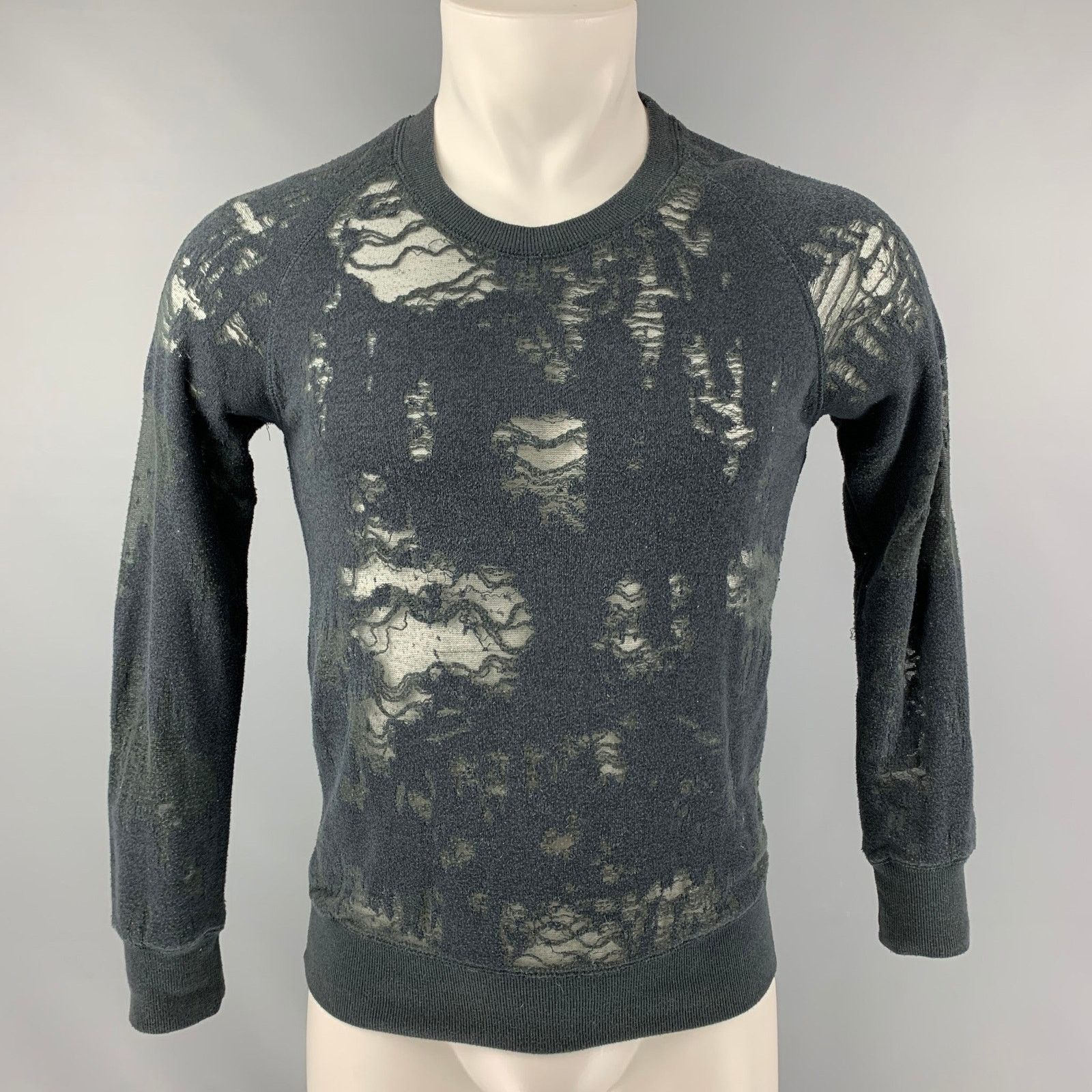 Iro Size S Dark Gray Distressed Cotton Long Sleeve Pullover Size US S / EU 44-46 / 1 - 1 Thumbnail
