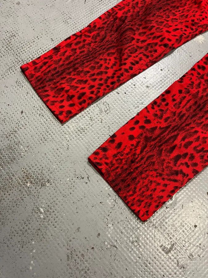 Just Cavalli SS2009 Cavalli Red & Black Leopard Pants Size 27" / US 4 / IT 40 - 6 Thumbnail
