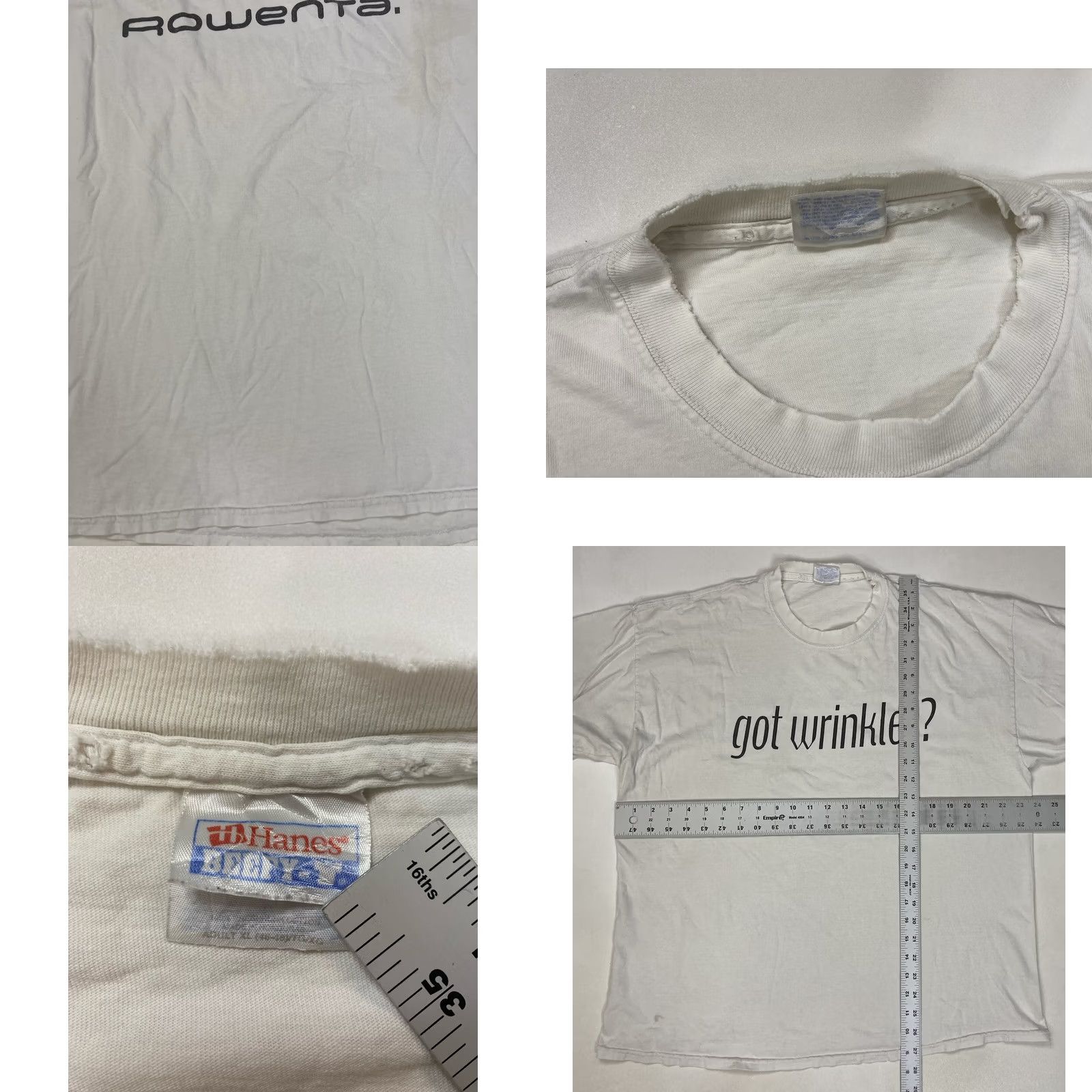 Hanes VINTAGE Rowenta Graphic Print T-shirt Men XL White Short Sleeve Hanes Logo Crew Neck Size US XL / EU 56 / 4 - 8 Thumbnail