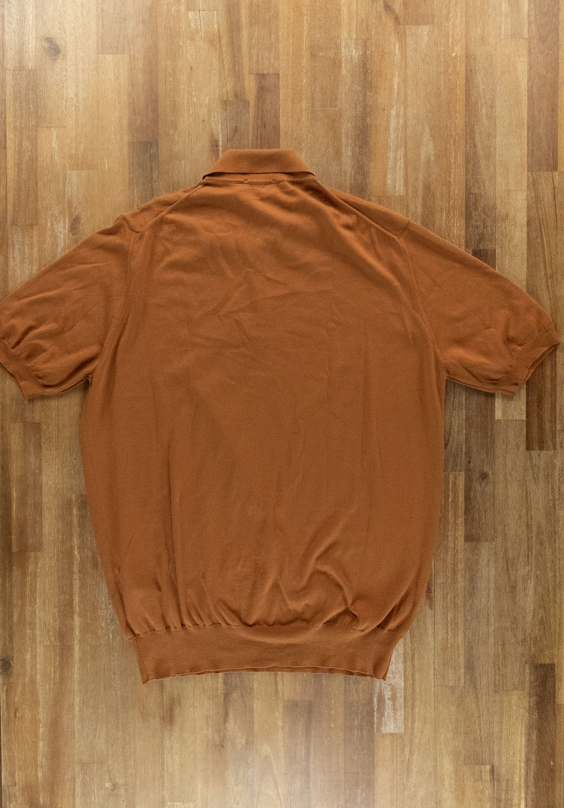 Altea ALTEA Milano burnt orange knit cotton polo shirt Size 3XL Size US XXL / EU 58 / 5 - 4 Thumbnail