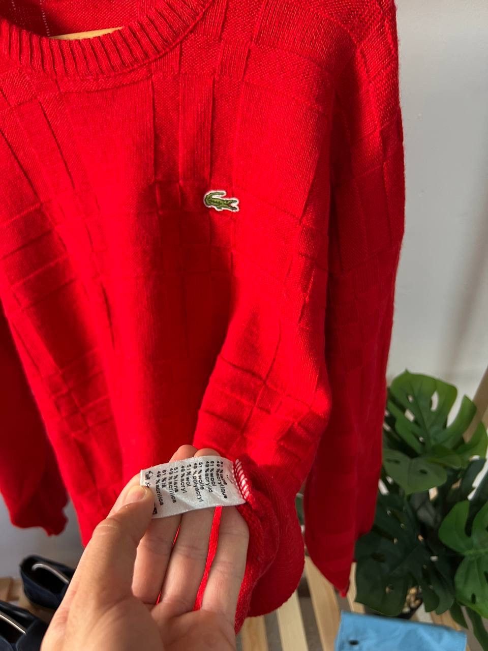 Lacoste × Vintage Chemise Lacoste Vintage Sweater Pullover Red Retro Size 7 Size US XL / EU 56 / 4 - 6 Thumbnail