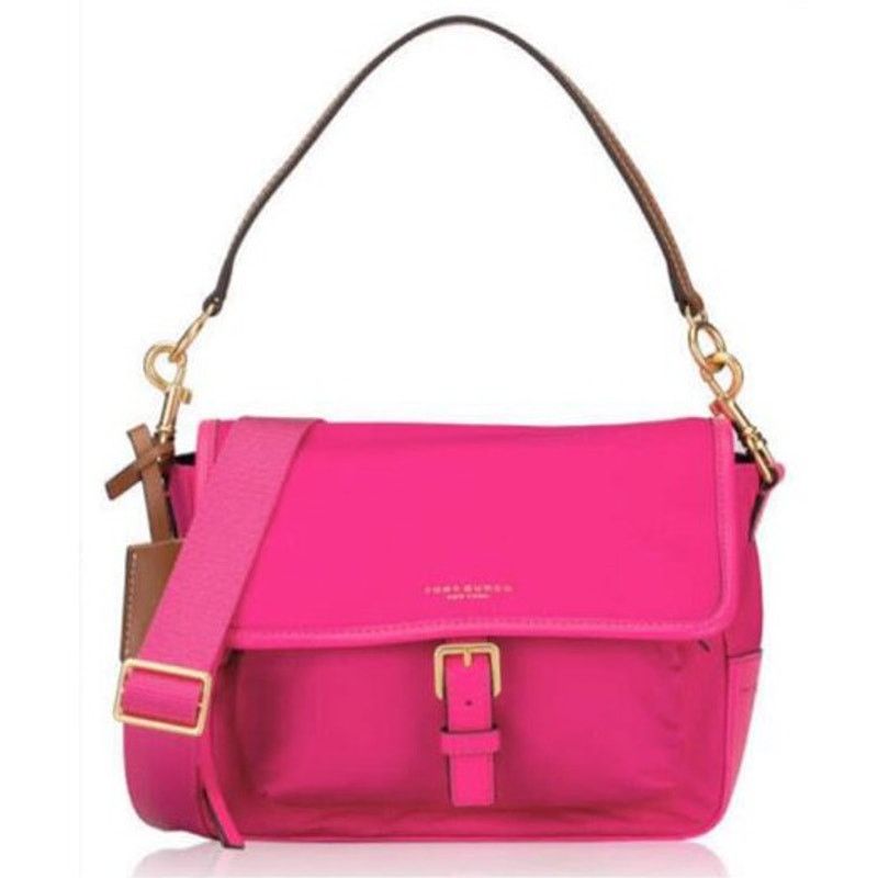 Tory Burch Perry Nylon Crossbody Bag Charm Leather Pink, Women's