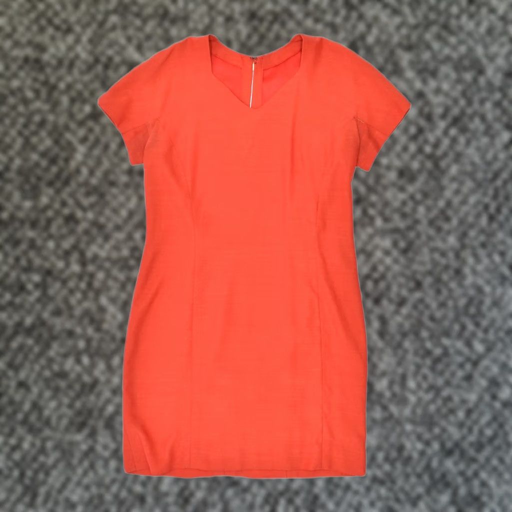 Vintage VINTAGE Womens Basic Dress Large Red Polyester UK 14 Size L / US 10 / IT 46 - 1 Thumbnail