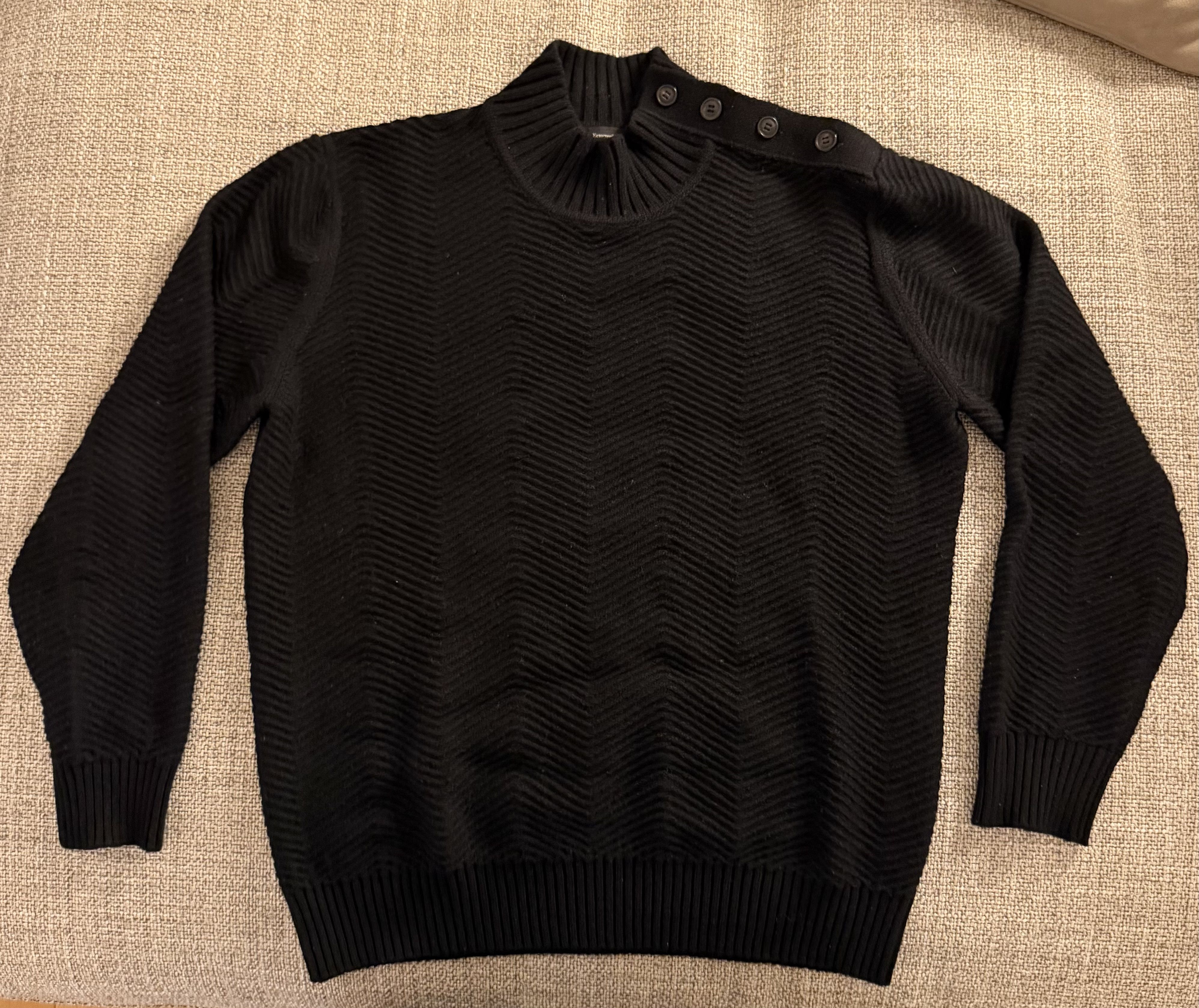 Ermenegildo Zegna ZEGNA 100% Cashmere Ribbed Mock Neck Sweater Size US L / EU 52-54 / 3 - 2 Thumbnail