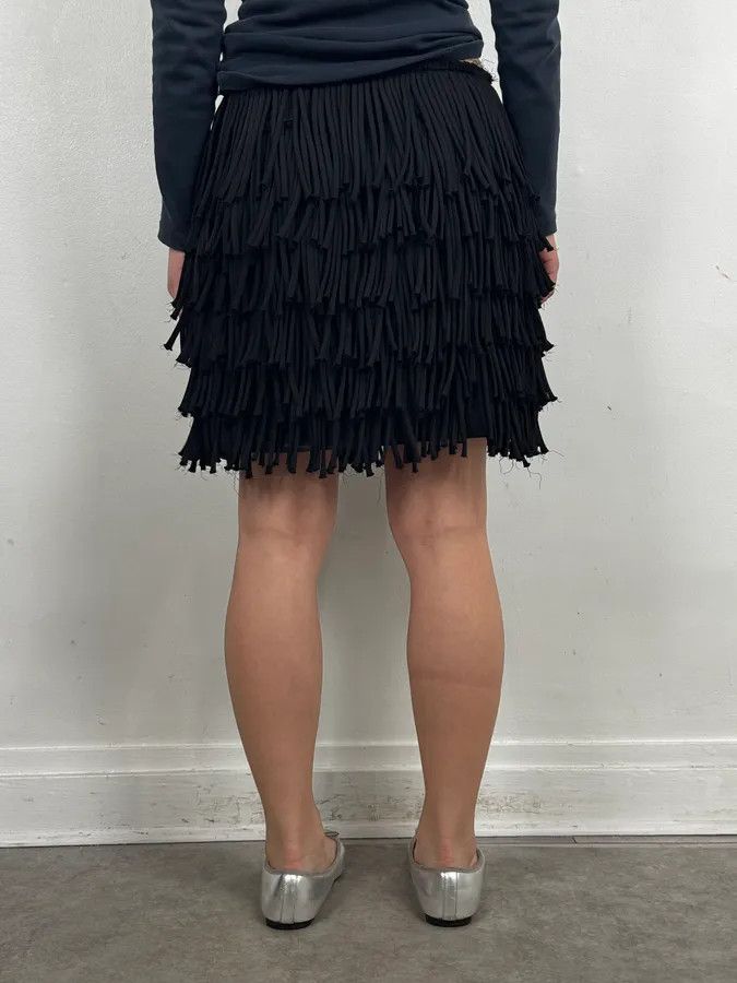 Balmain AW2012 Pierre Balmain Black Fringe Skirt Size 26" / US 2 / IT 38 - 4 Thumbnail