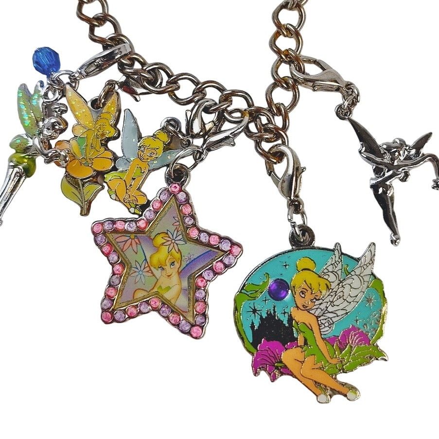 Disney Disney Tinker Bell 6 Charm Silver-Toned Bracelet Size ONE SIZE - 1 Thumbnail