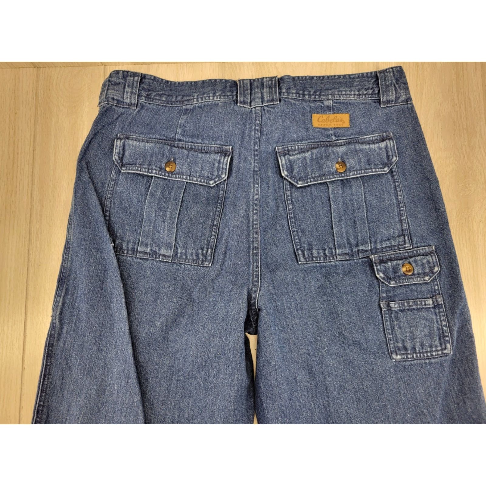 Vintage Cabela's Mens Jeans 7 Pocket Hiker Denim Cotton Size 35 Blue 36x33 Size US 35 - 7 Thumbnail