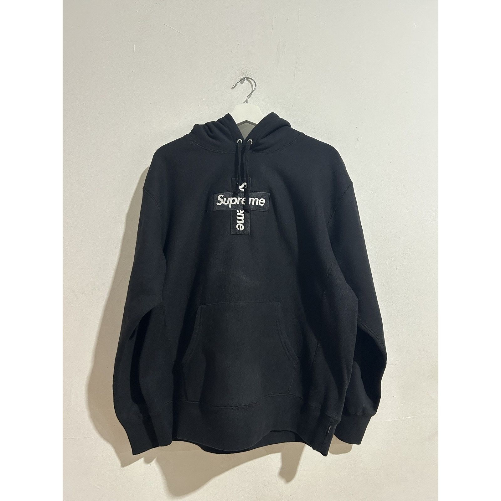 Supreme Cross Box Logo Hoodie Black | Grailed