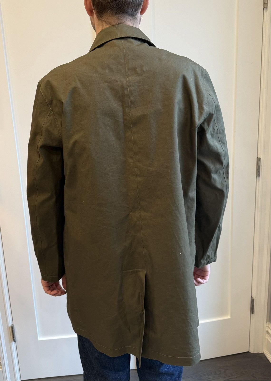 Club Monaco Green Trench (Waxy/Stiff Cotton) Size US L / EU 52-54 / 3 - 4 Thumbnail