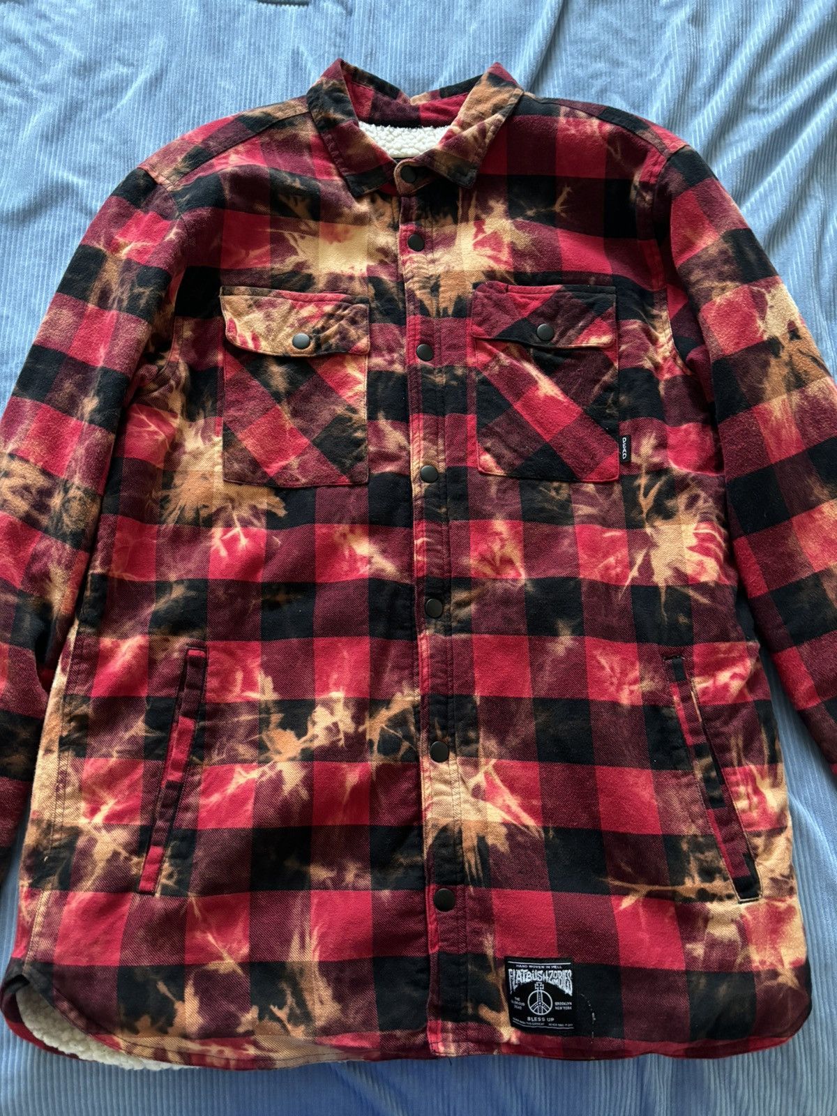 image of Flatbush Zombies Red Sherpa Flannel in Blue, Men's (Size XL)