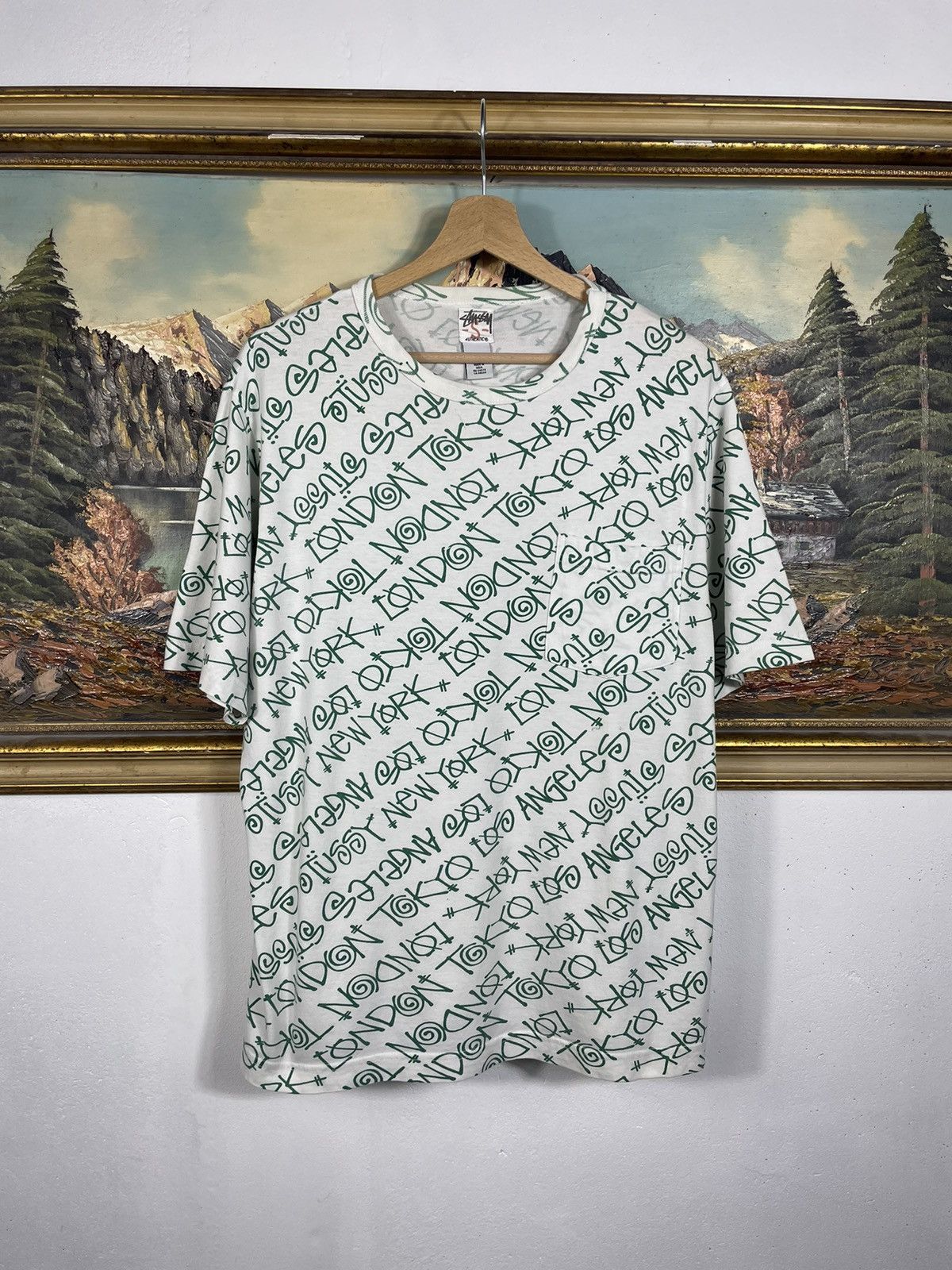 Stussy × Vintage Stussy Vintage Y2k T-shirt Tee Monogram Skate Avant Garde Size US M / EU 48-50 / 2 - 1 Thumbnail