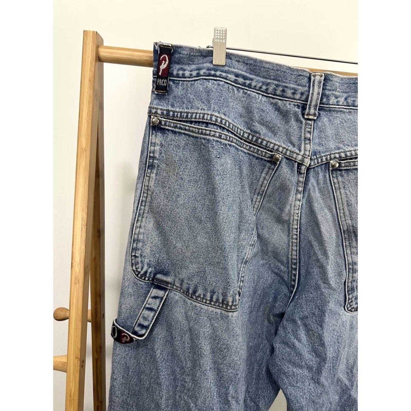 Vintage PACO Jeans VTG Ghost Denim Wide-Leg Baggy Carpent er Blue 38x30 Men XS? Size US 38 / EU 54 - 5 Thumbnail