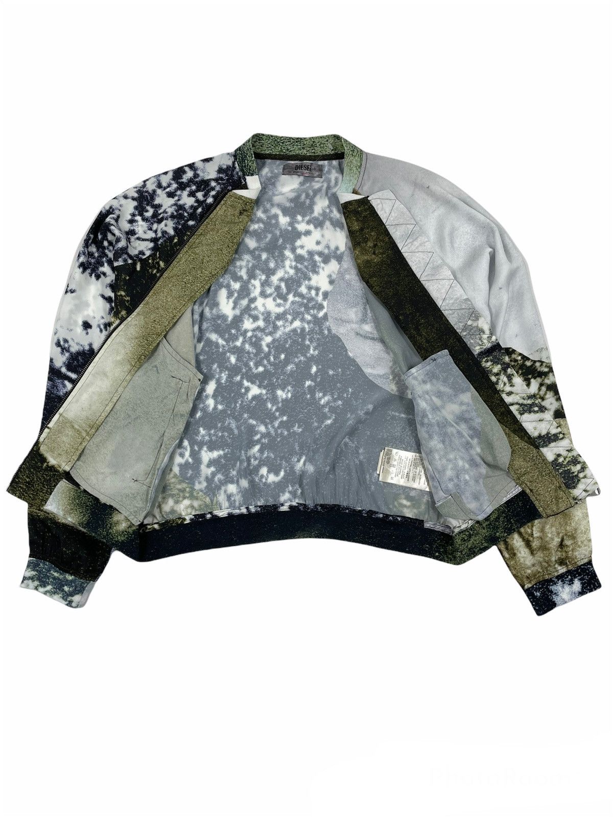 Diesel × Diesel Black Gold Designer 3D Floral Print Logo Track Bomber Windbreaker Jacket M Size M / US 6-8 / IT 42-44 - 3 Thumbnail