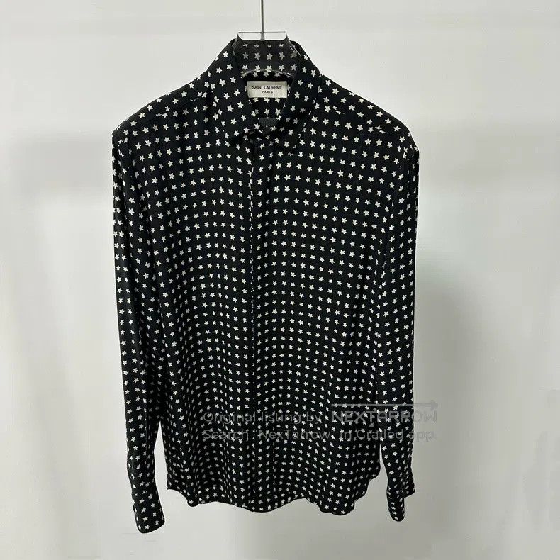 Saint Laurent Paris Saint Laurent Paris Black Five-Pointed Star Printed Silk S Size XS / US 0-2 / IT 36-38 - 1 Thumbnail