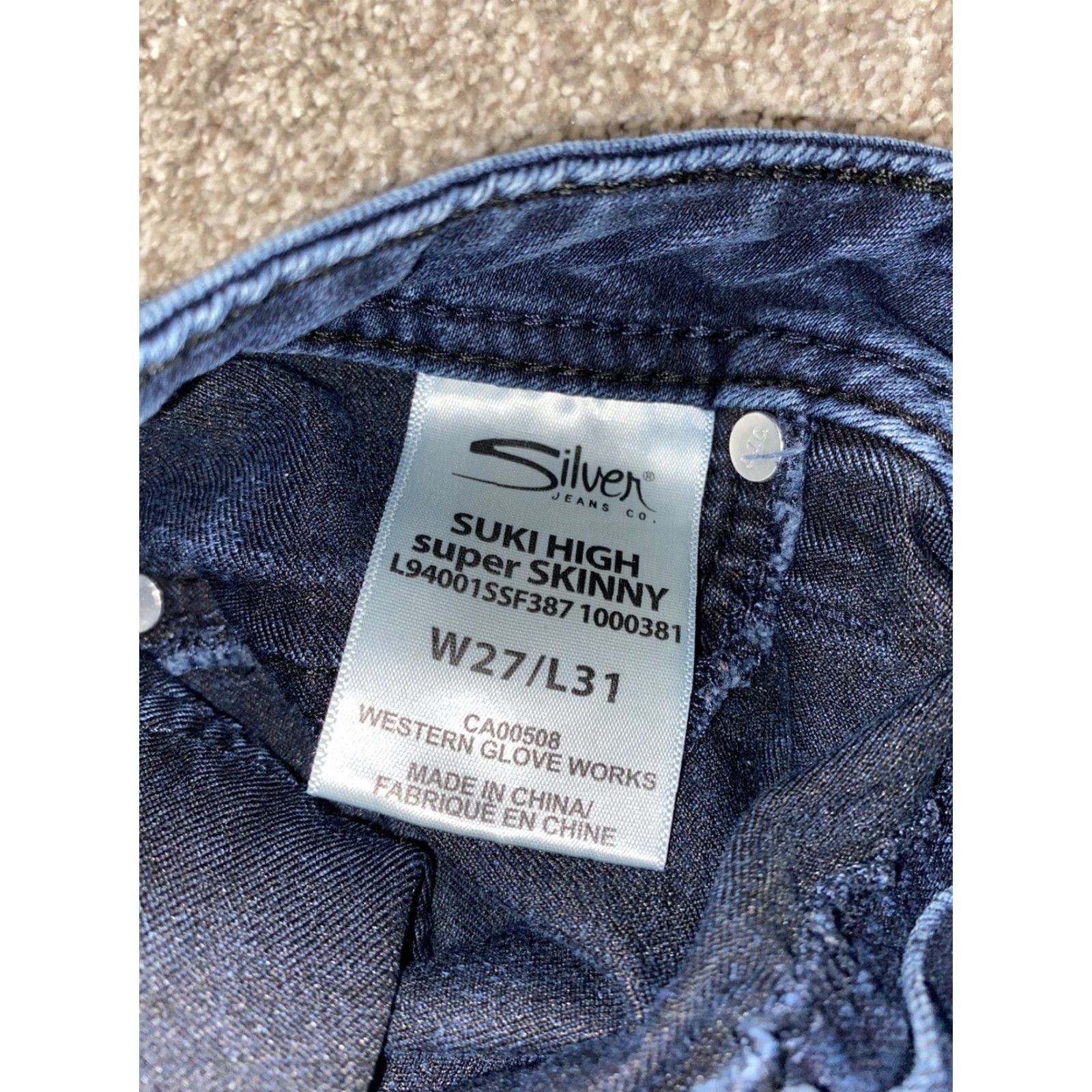 Silver Jeans Co. Silver Jeans Womens Jeans Dark Blue High Super Skinny Sz W27/L31 Regular 27 Womens Size 27" / US 4 / IT 40 - 5 Thumbnail