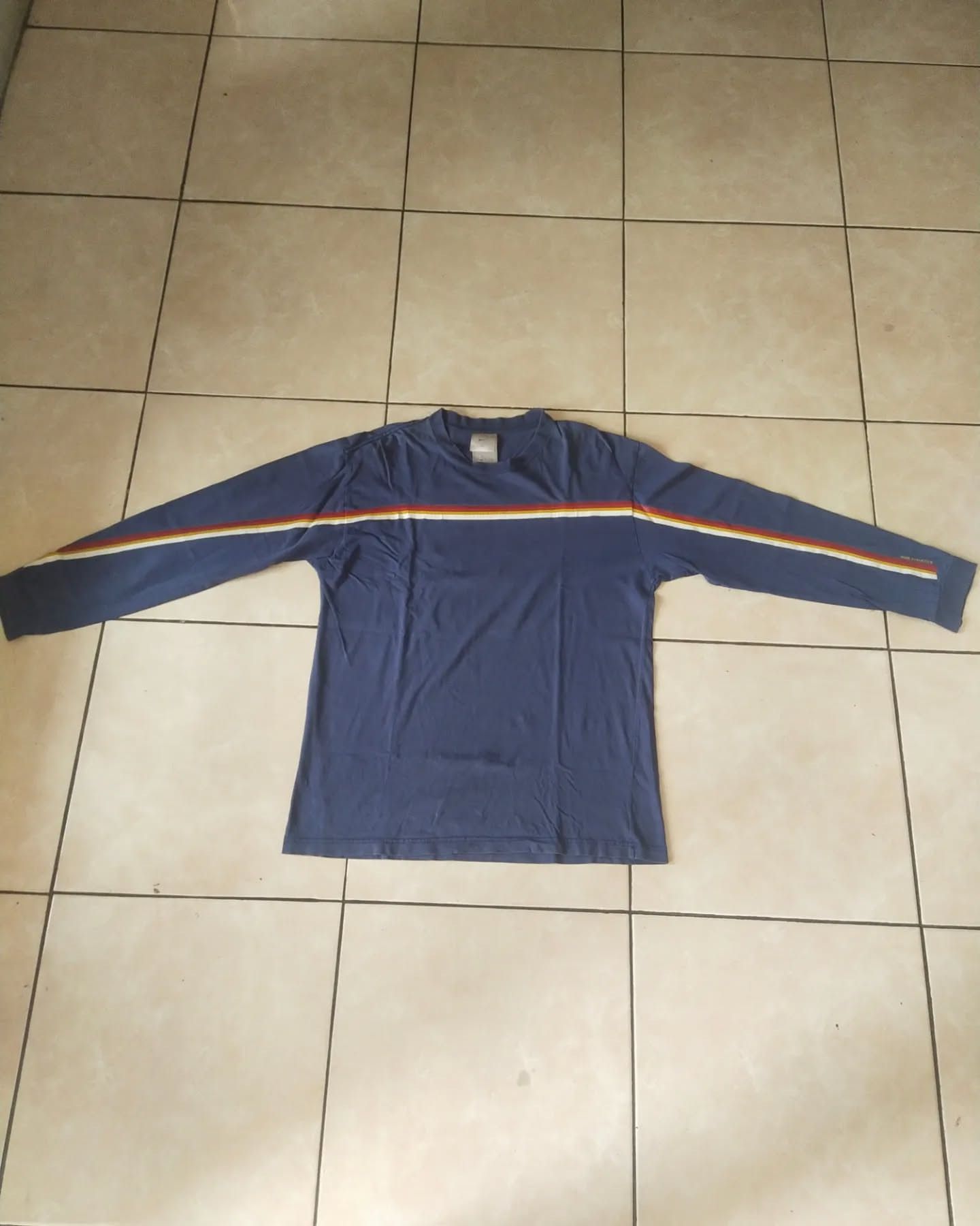 Nike × Vintage Vintage Nike Striped Navy Longsleeve Shirt Size US L / EU 52-54 / 3 - 5 Thumbnail