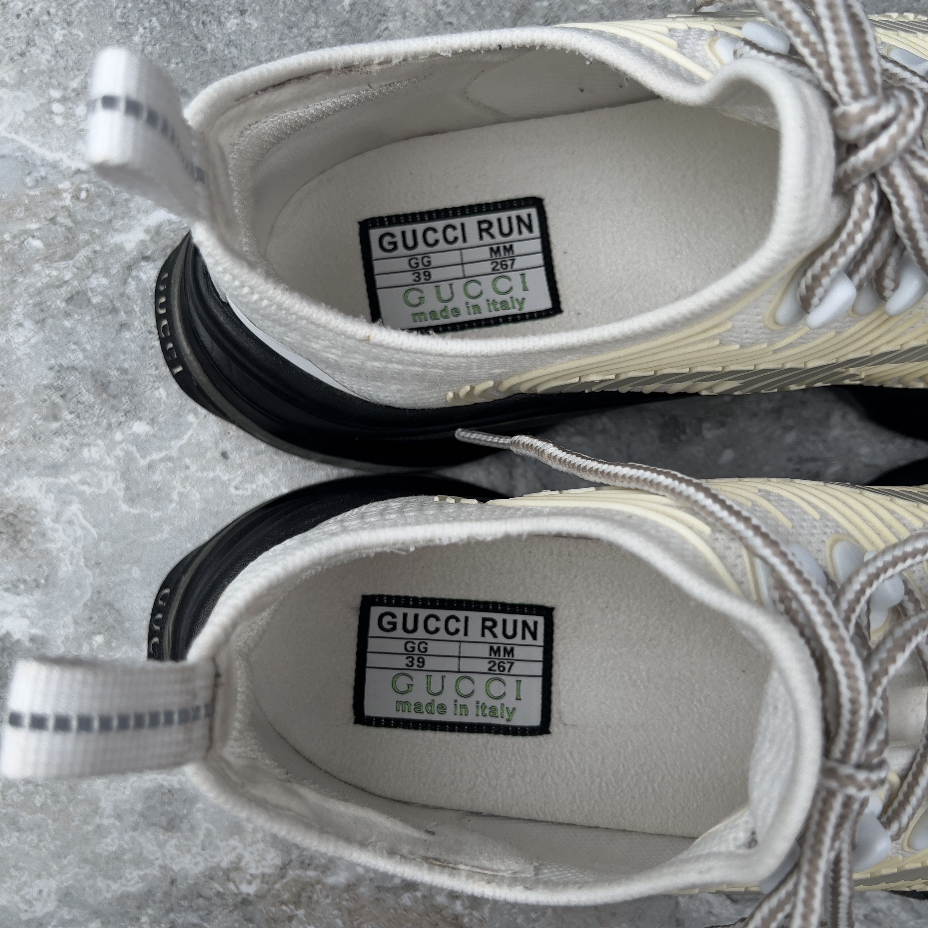 Gucci Gucci Run GG Monogram Sneakers White Yellow Fabric Size US 9 / IT 39 - 3 Thumbnail