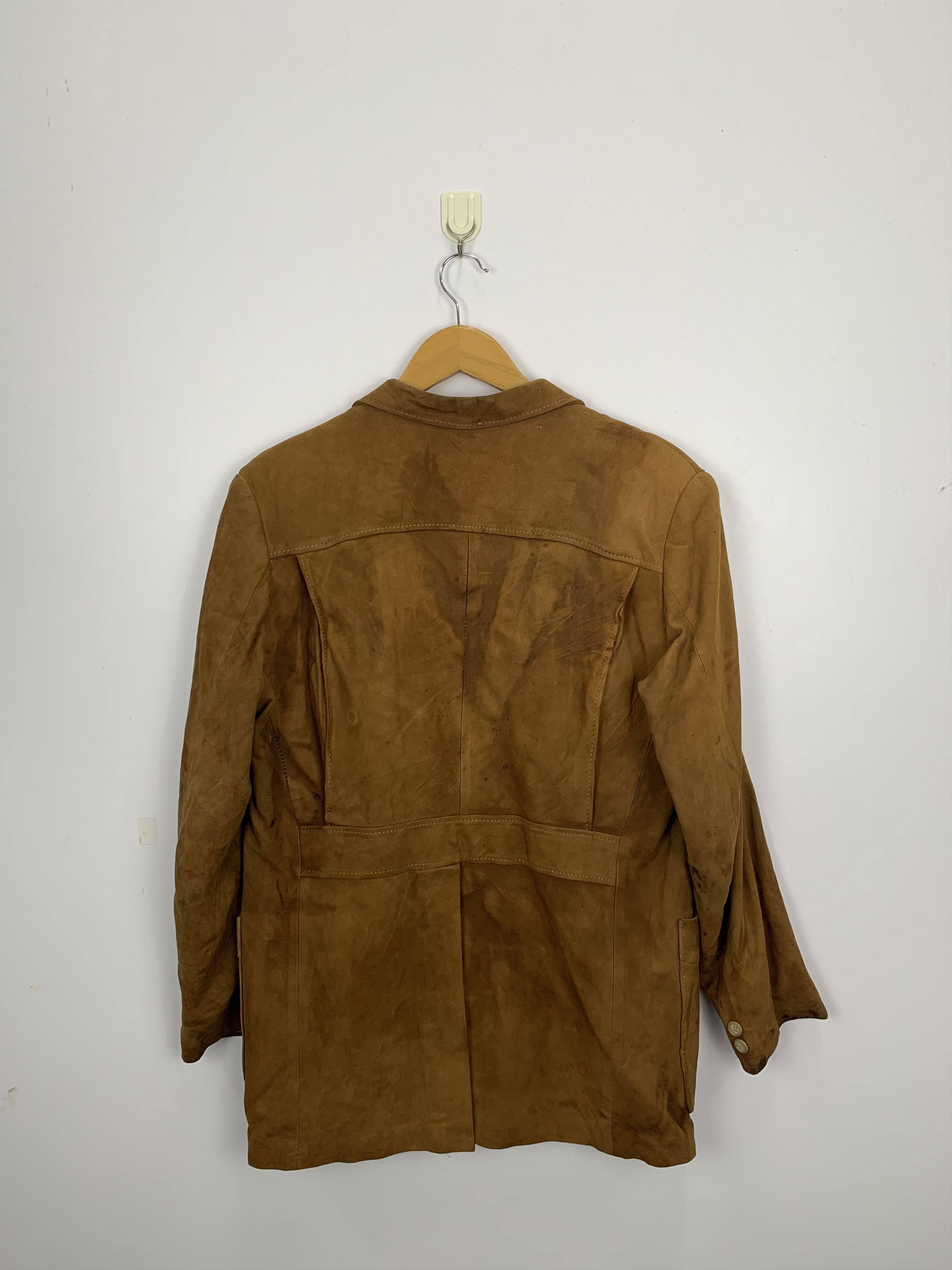 Vintage Vintage Japanese Brand Suede Leather Luxury Blazer J0795 Size US L / EU 52-54 / 3 - 3 Thumbnail