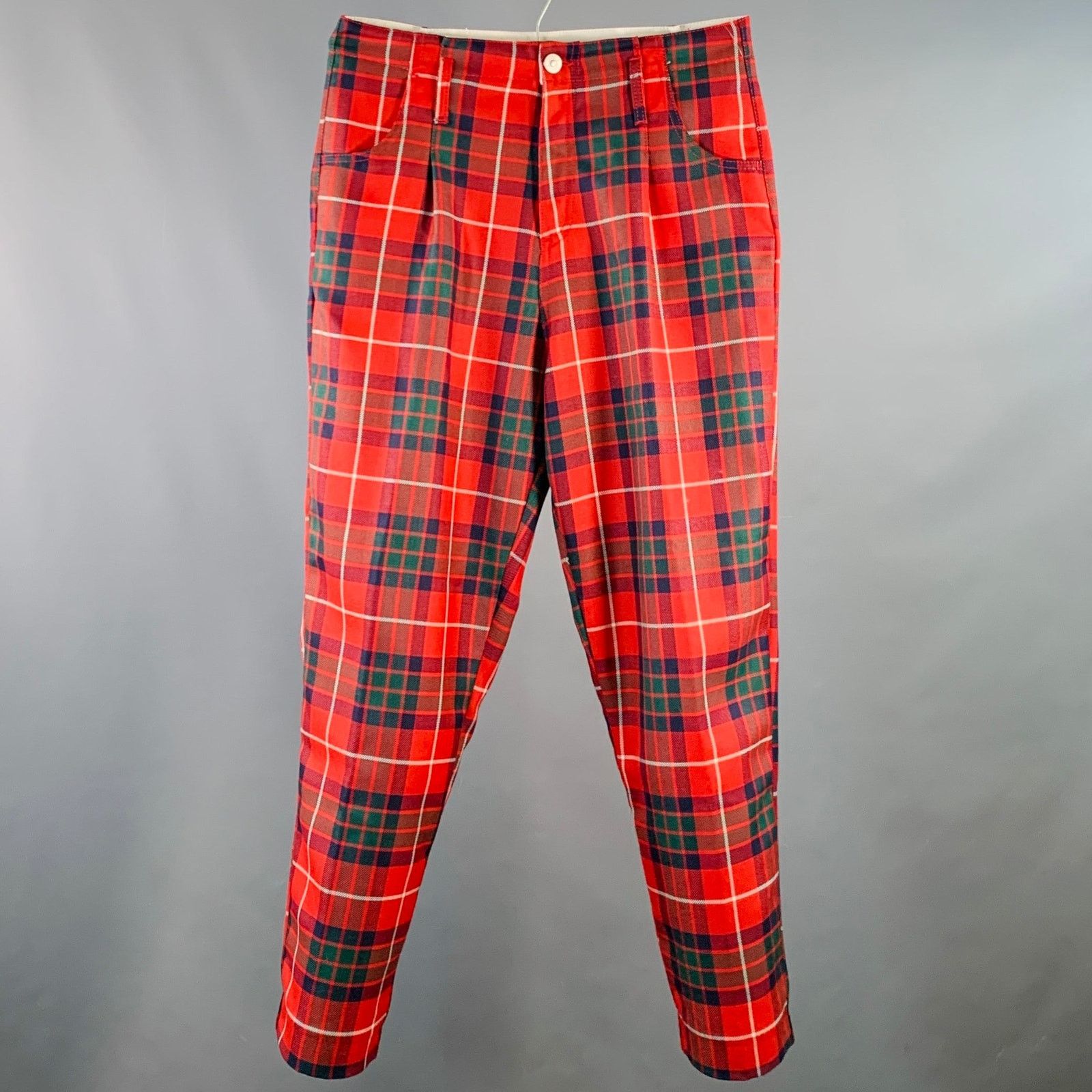 Haikure HAIKURE Louisiana Multi Color Plaid Pleated Zip Dress Pants Size US 28 / EU 44 - 1 Thumbnail