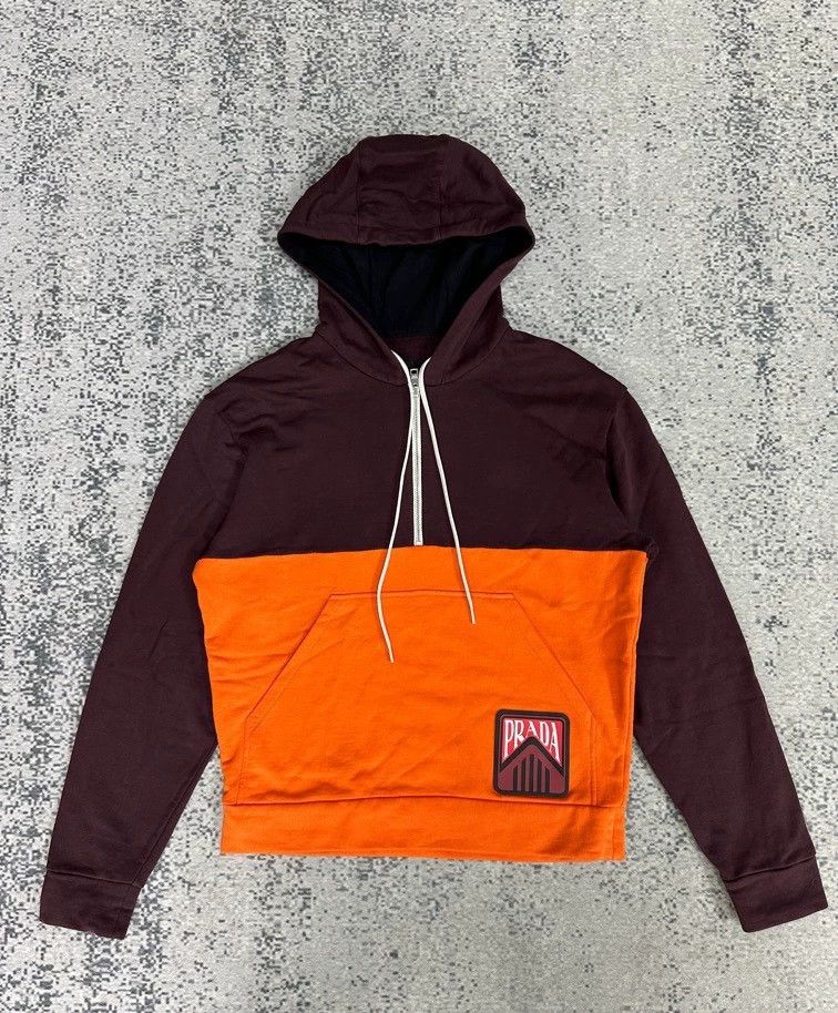 Prada Prada Color-block offset logo half-zipper hoodie 2501-Nexta Size US S / EU 44-46 / 1 - 1 Thumbnail