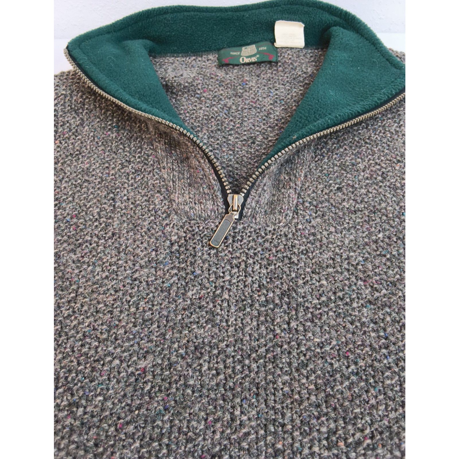 Orvis Orvis Zip Wool Sweater Men's 2XL Brown Vintage Outdoor USA Size US XXL / EU 58 / 5 - 5 Thumbnail
