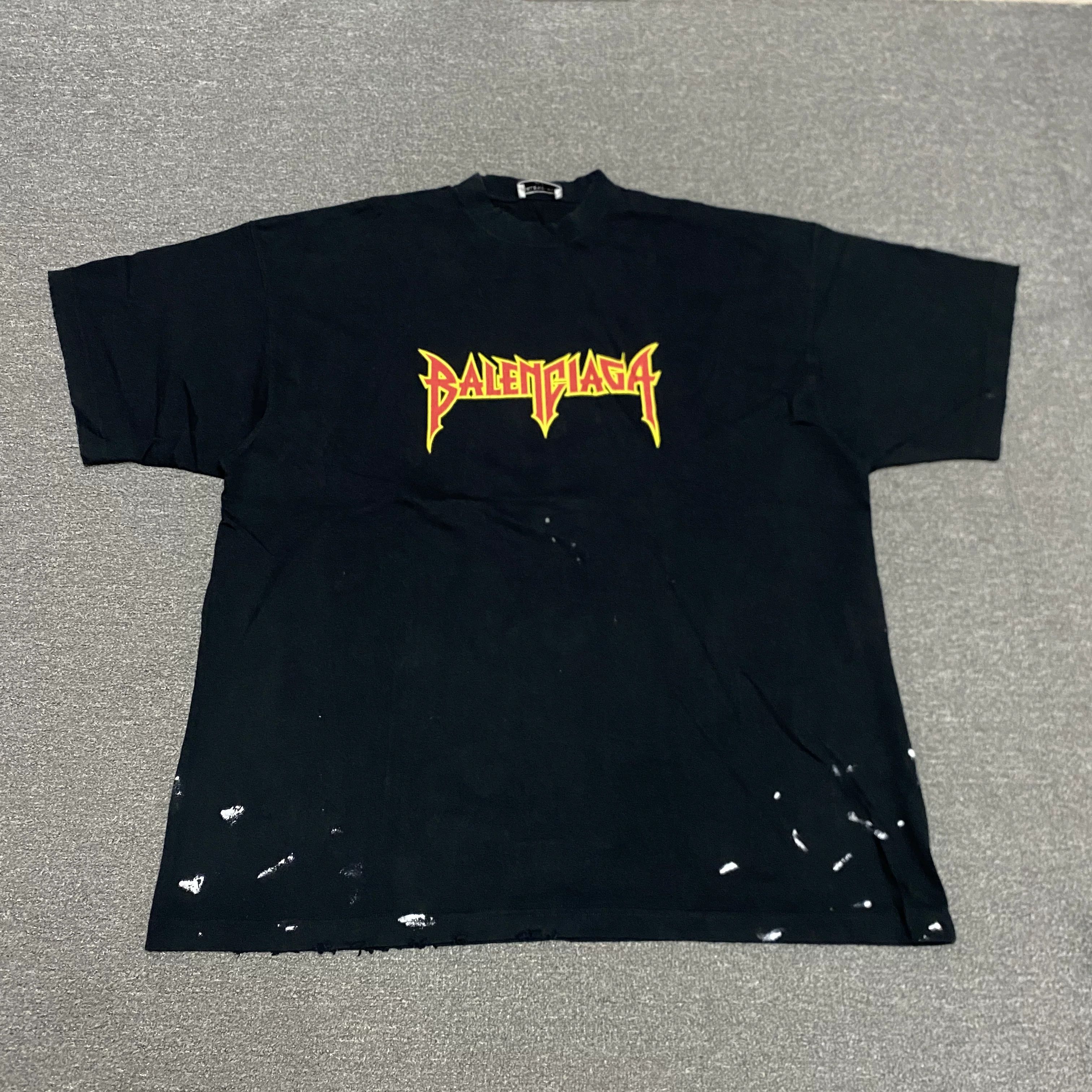 Balenciaga Balenciaga Flame Lightning Splatter Tee Size US M / EU 48-50 / 2 - 1 Thumbnail