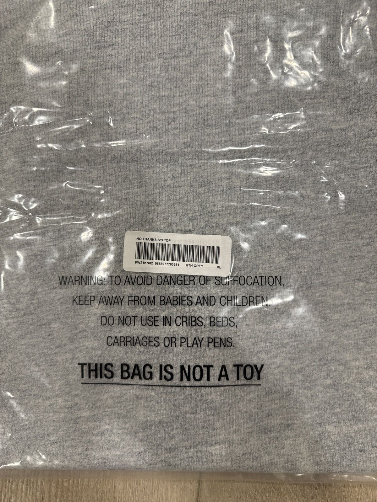 Supreme Supreme “No Thanks” Short Sleeve XL Top - Heather Grey Size US XL / EU 56 / 4 - 4 Thumbnail