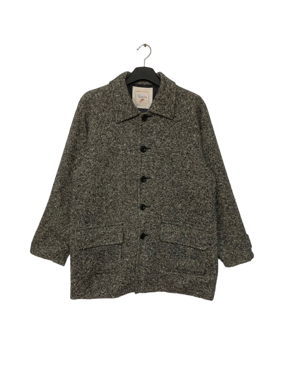 image of Rare Exoah Skale Button Up Wool Jacket in Grey, Men's (Size Medium)
