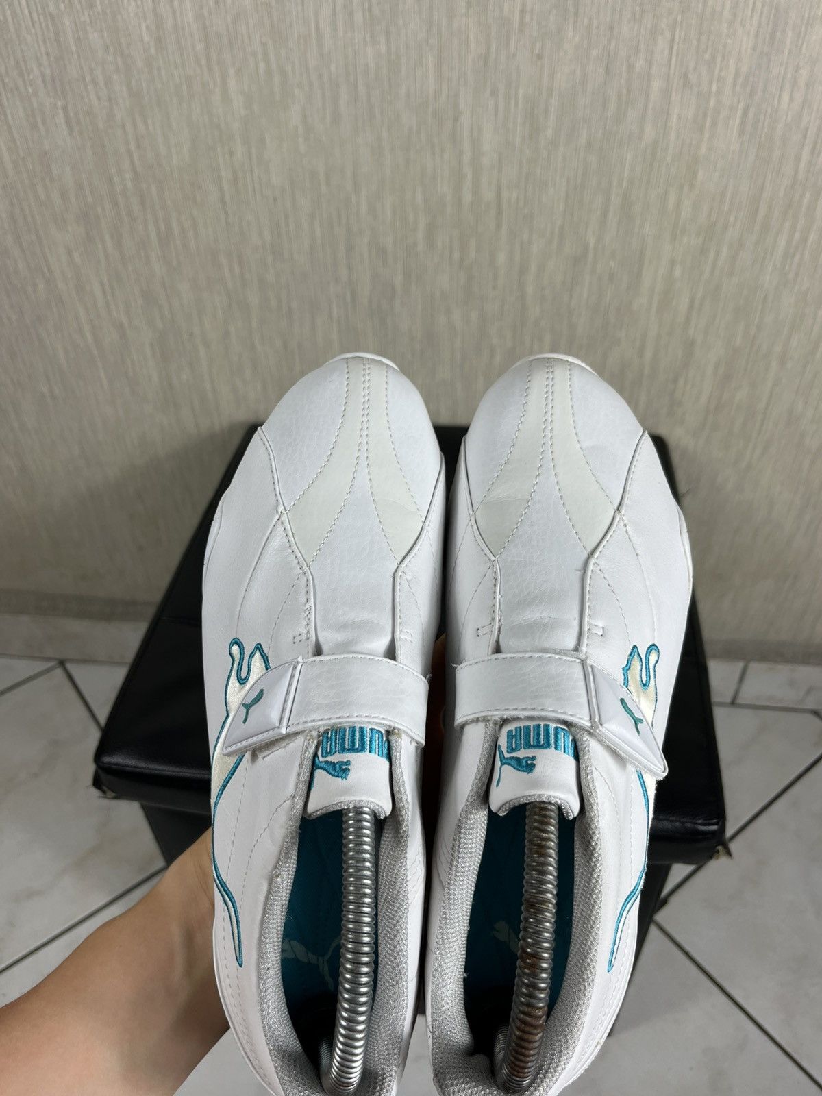 Puma × Vintage Vintage Puma y2k leather velcro shoes low sneakers speed cat Size US 8.5 / EU 41-42 - 8 Thumbnail