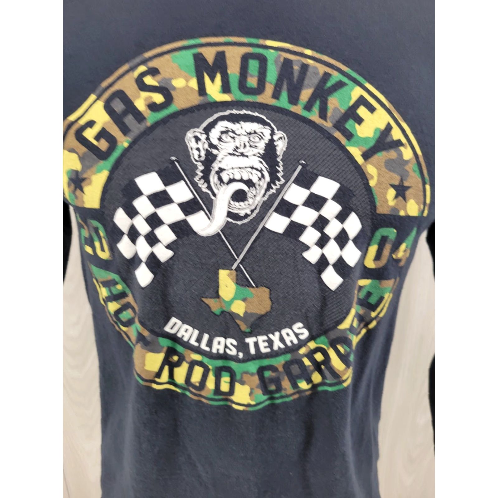 GAS Gas Monkey Garage Black Camo Logo Long Sleeve Shirt M Adult Mens Size US M / EU 48-50 / 2 - 2 Thumbnail