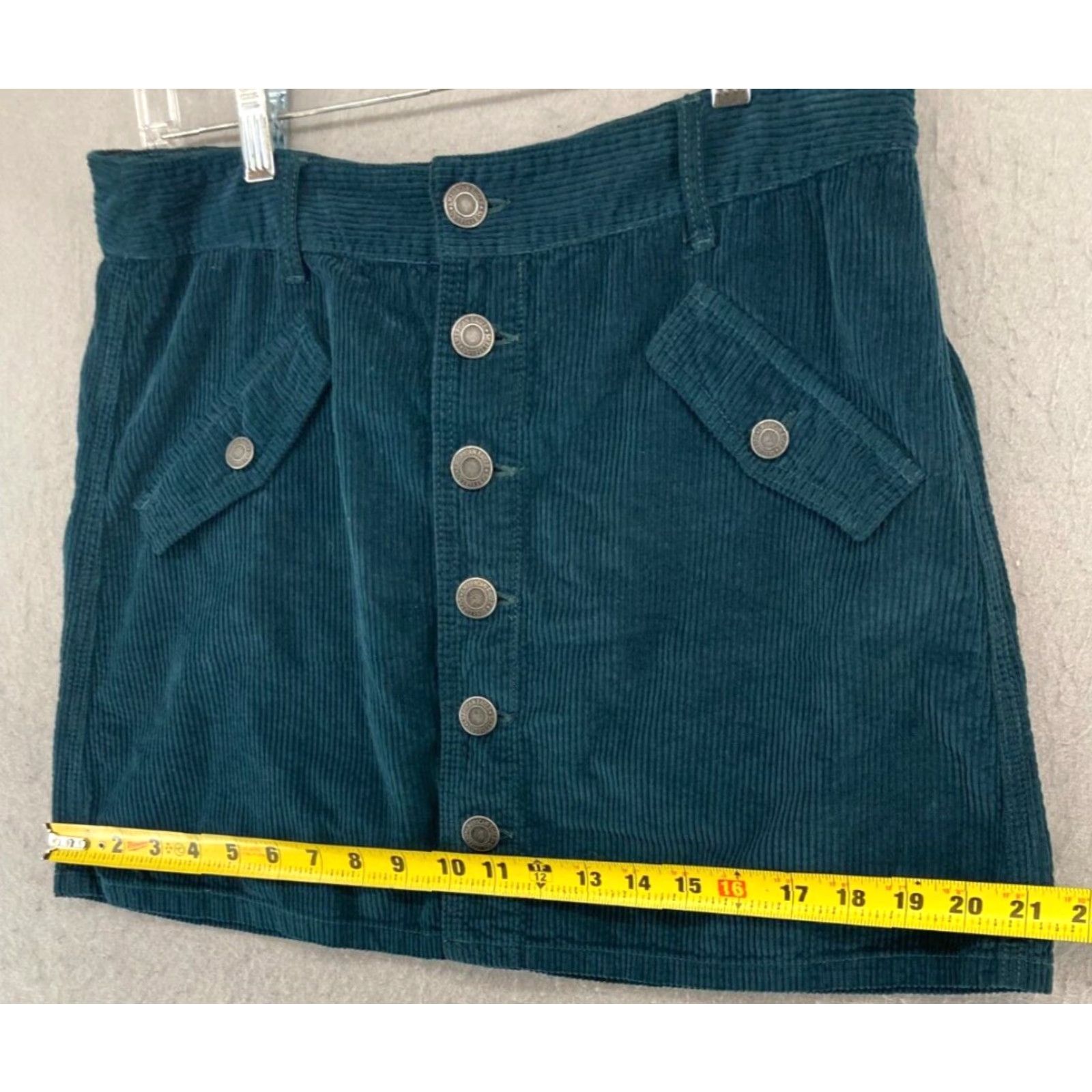 American Eagle Outfitters American Eagle Skirt Womens Corduroy 10L Blue Button Up Size 32" / US 10 / IT 46 - 3 Thumbnail