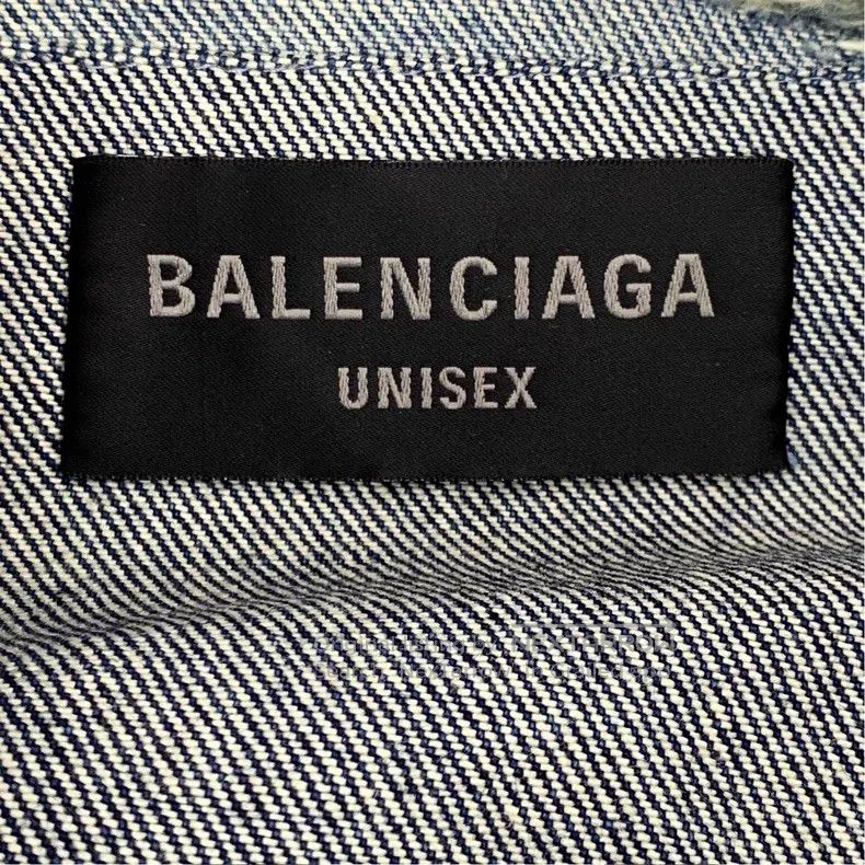 Balenciaga Balenciaga Blue collar destruction style denim jacket Size US L / EU 52-54 / 3 - 6 Thumbnail