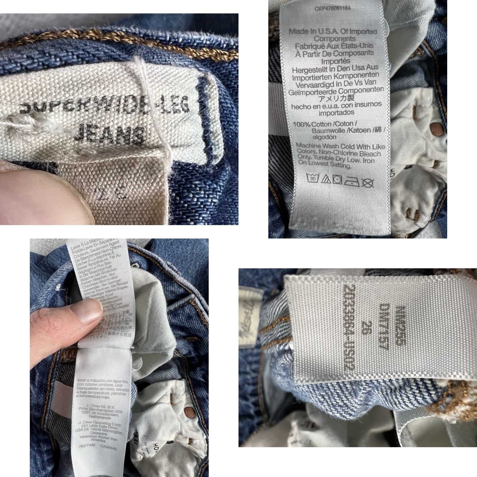 Madewell Madewell Jeans Womens 26 Blue Superwide Leg Medium Wash Grunge Skater READ Size 27" / US 4 / IT 40 - 9 Thumbnail