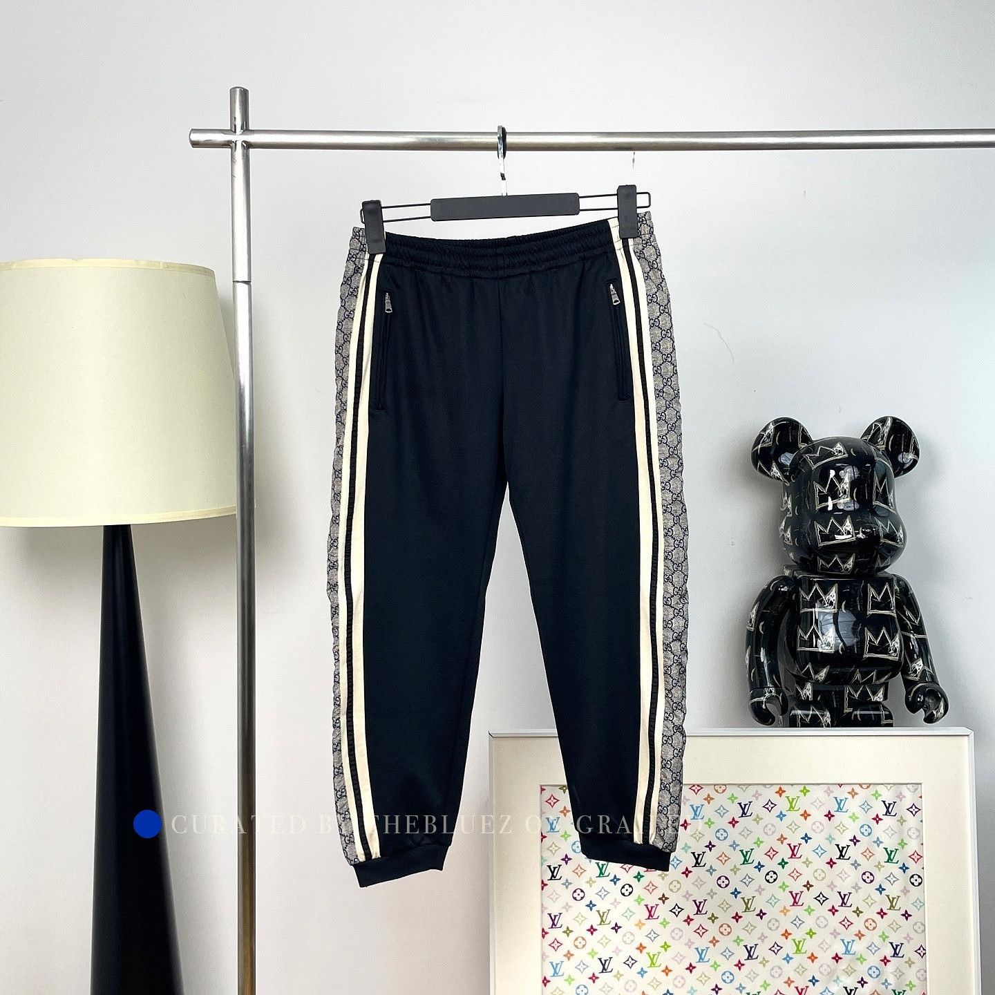 Gucci GG Monogram Stripe Black Joggers Size US 32 / EU 48 - 1 Thumbnail