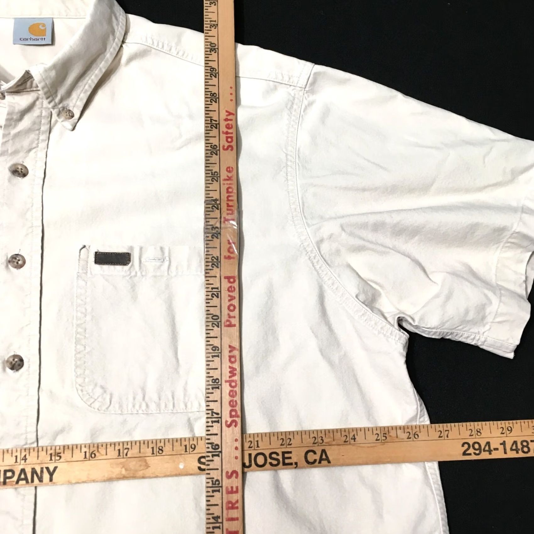 Carhartt Carhartt Mens Button Down Beige XXL Workwear Short Sleeve Size US 39 - 2 Thumbnail