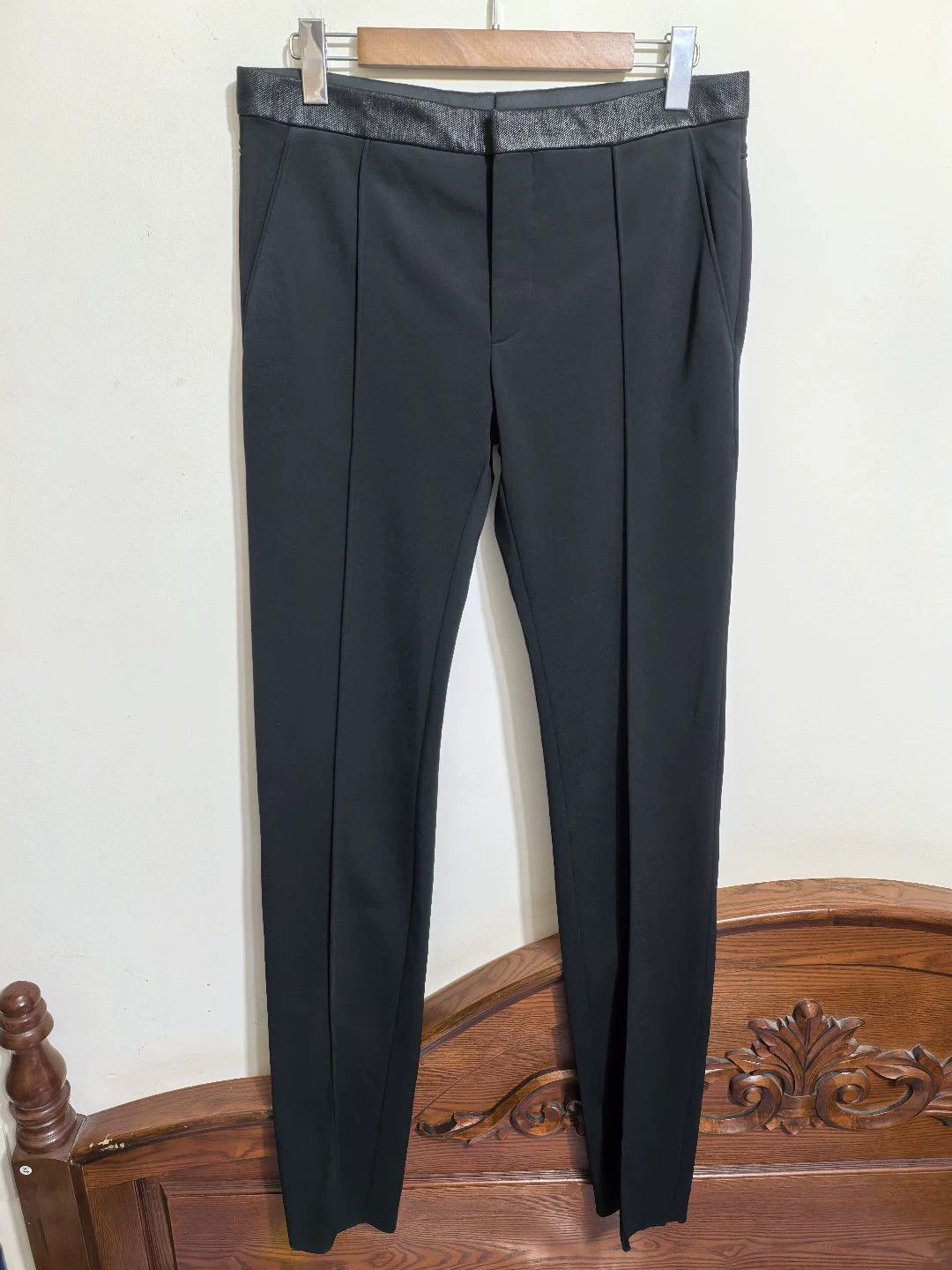 Balenciaga Balenciaga Slim Fit Wool-Cupro Trousers (48-52 Waist) Italy Size US 32 / EU 48 - 1 Thumbnail